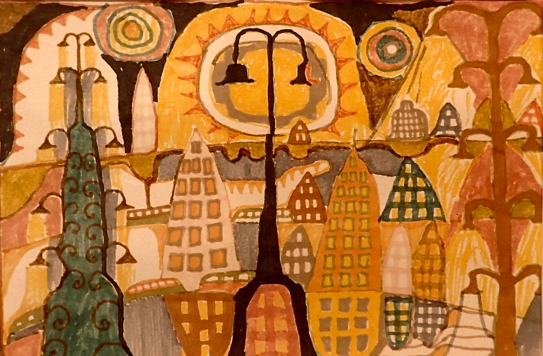 City Color, 1985c Magic Marker on Paper 6 x 10” P85.126