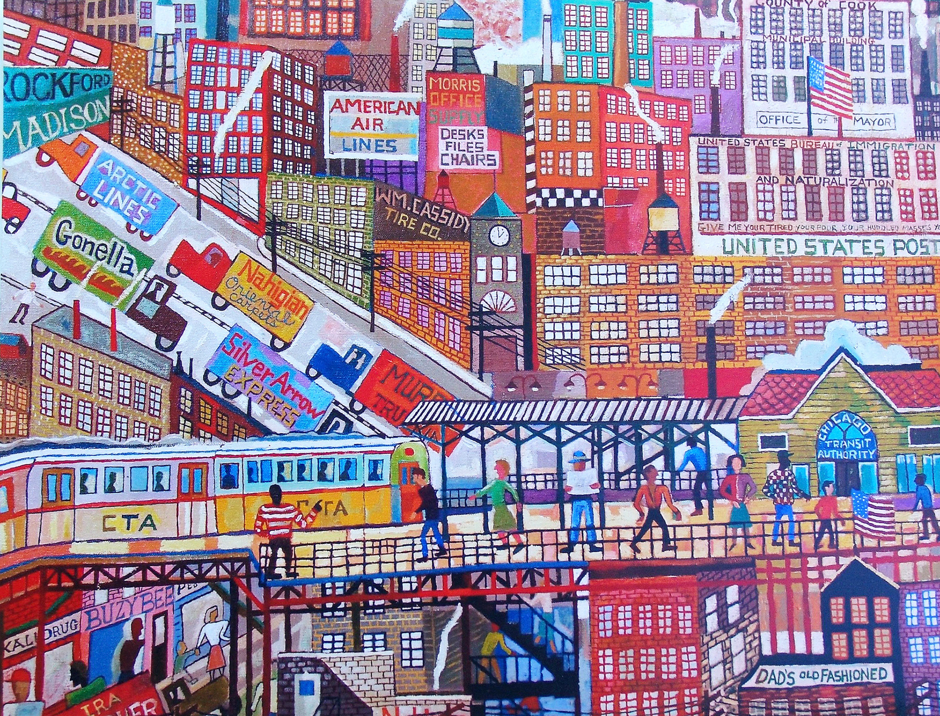 Detail of Large Cityscape, Title Unknown