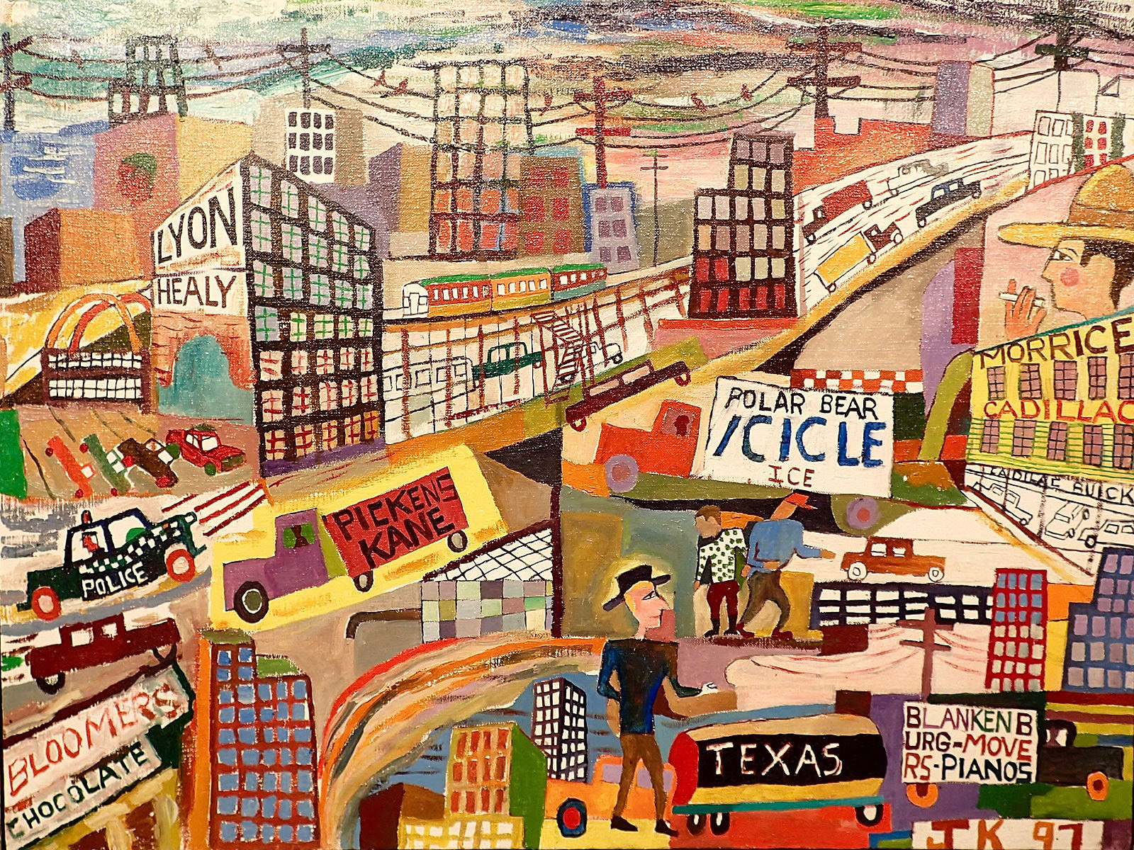 Cadillacs + Ice, 1997 Oil on Board 14” x 19” P97.141