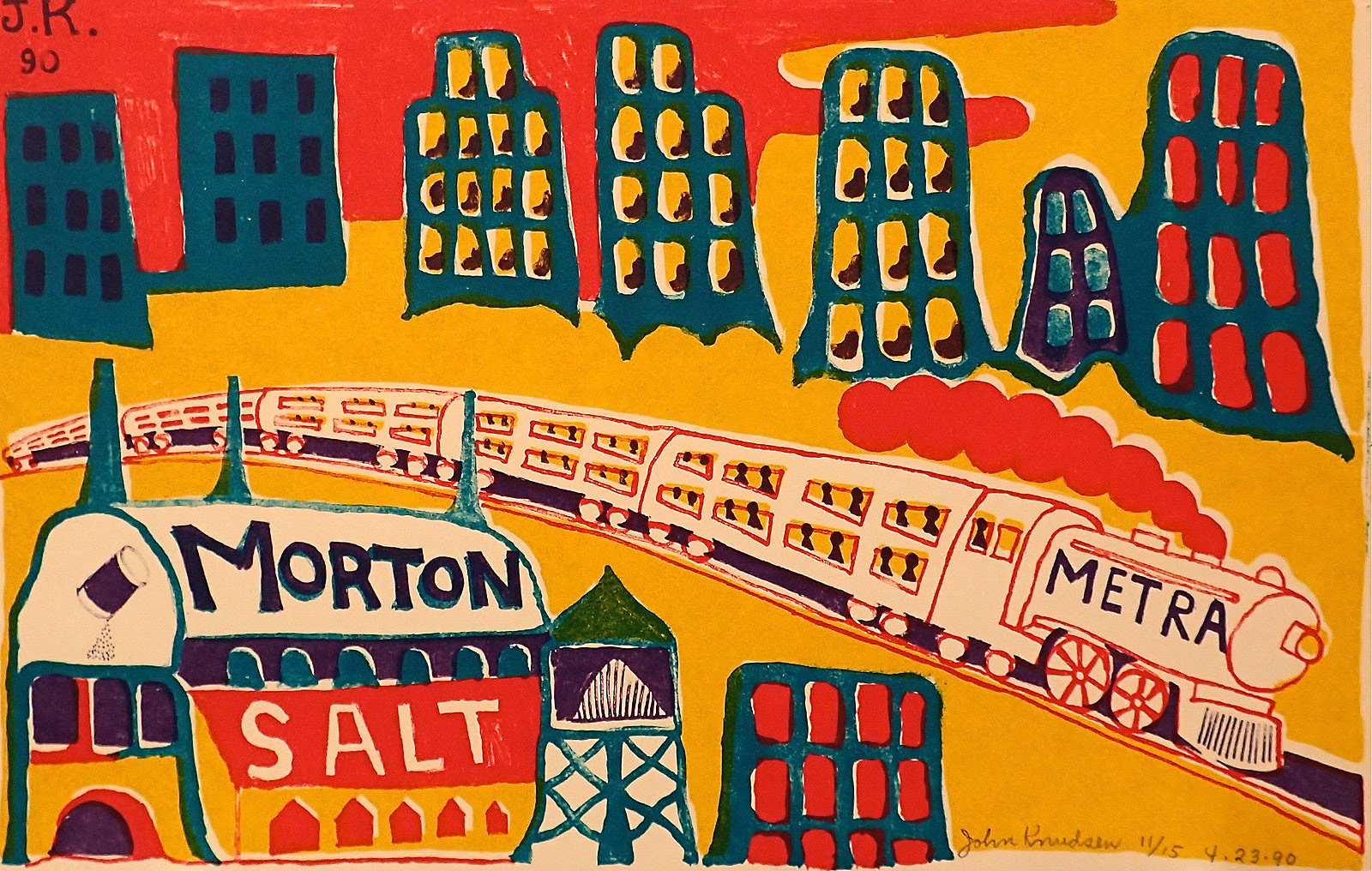 Untitled Cityscape, 1990 Silkscreen Print  7” x 11” S90