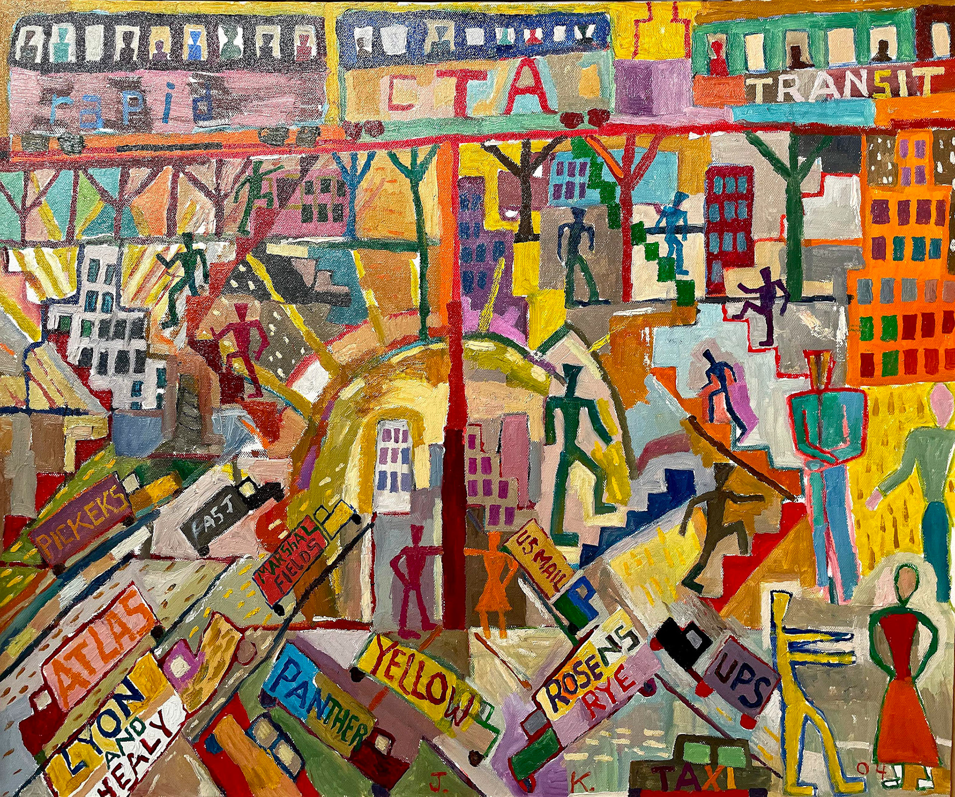 City Dwellers, 2004 Oil on Board 20” x 24” P04.153