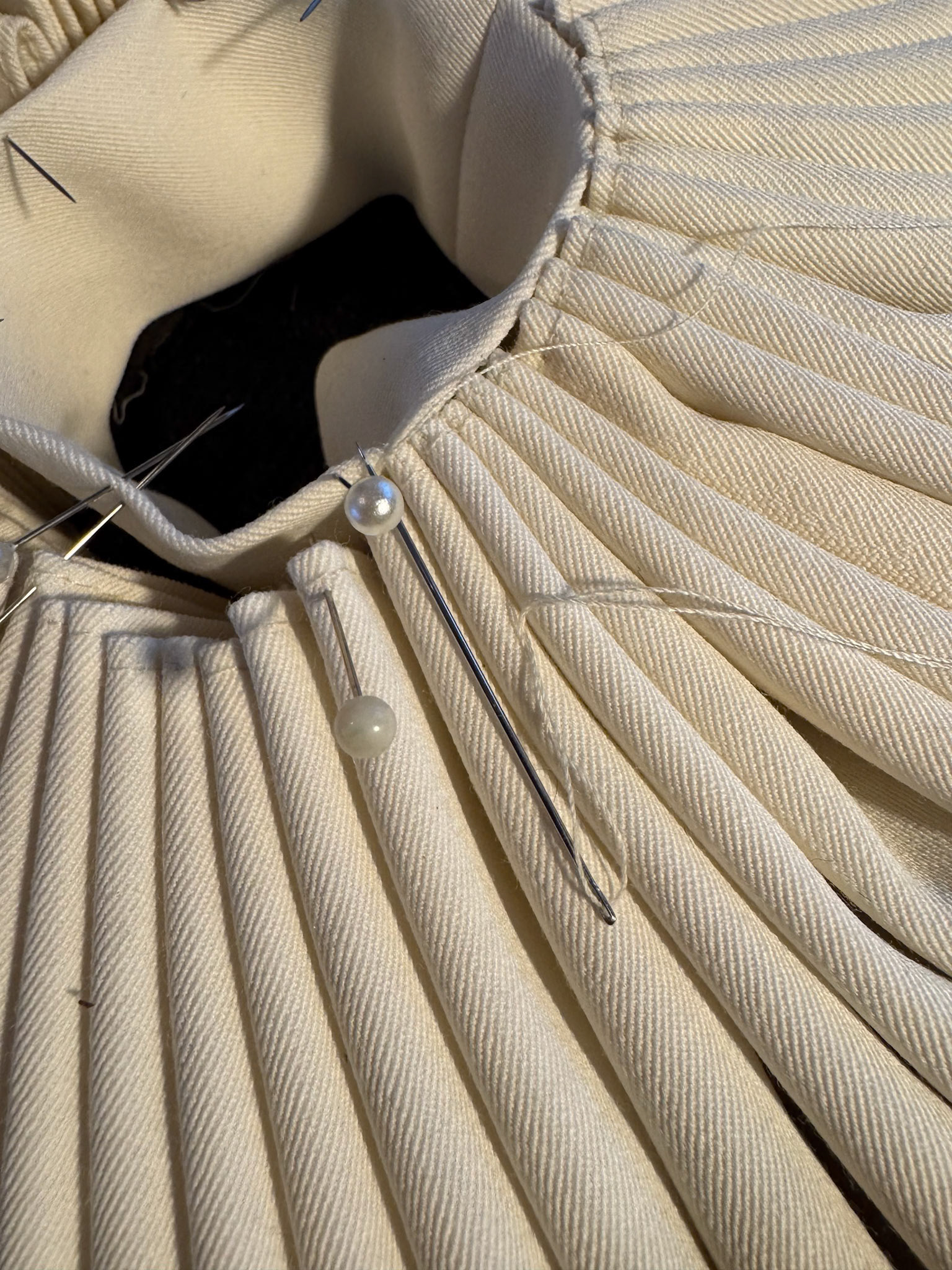 Sewing frill to neckband