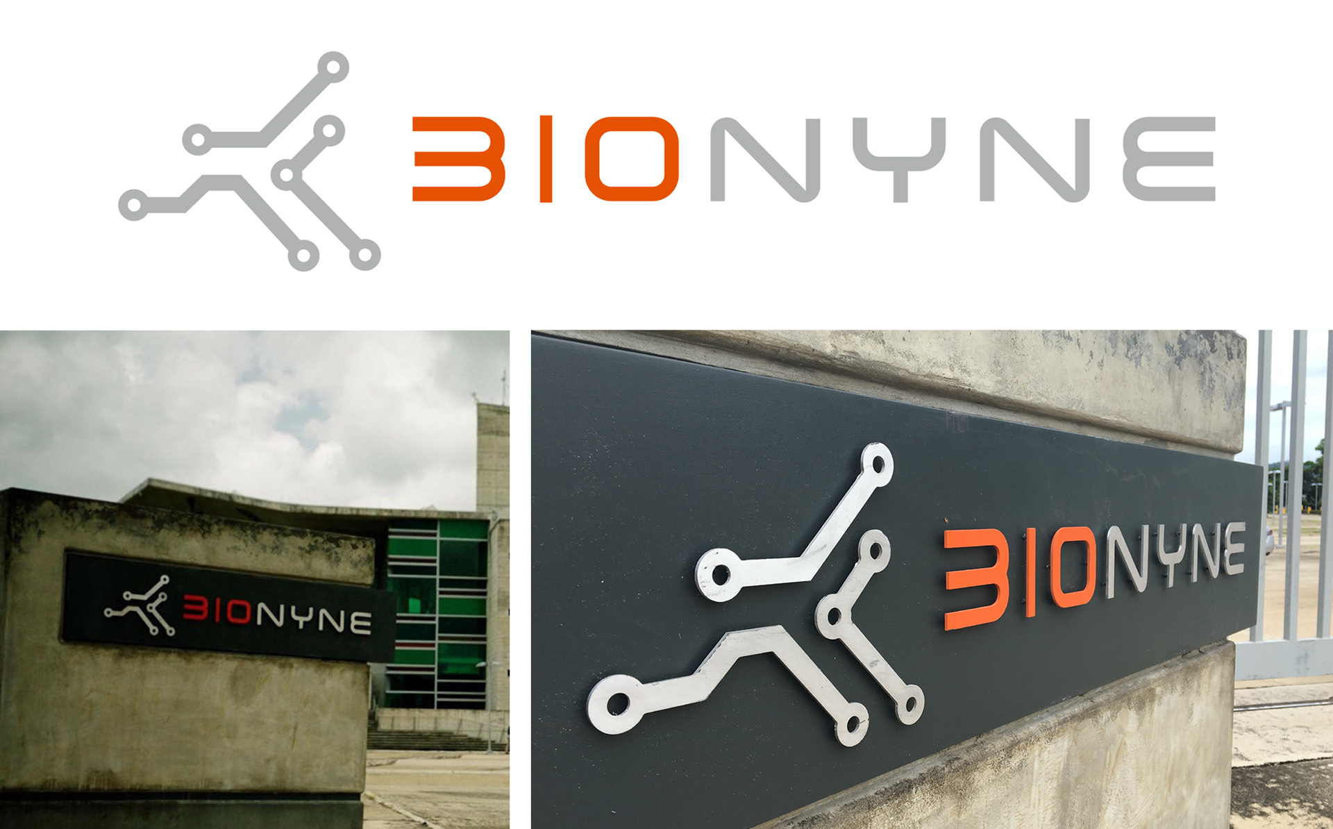 Company logo and signage