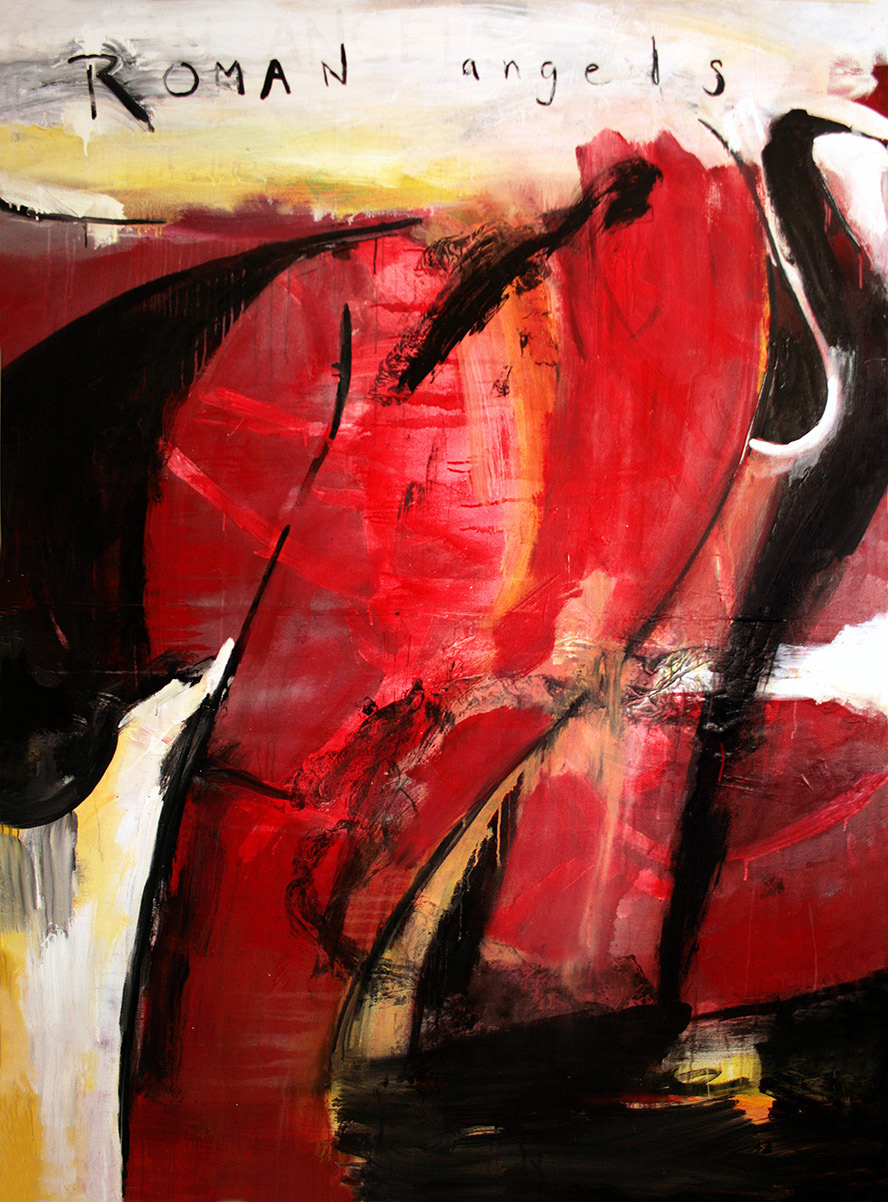 Roman Angels – Acrylic and resin on canvas. 213.36 x 152.4 cm. – 84 x 60 in.
