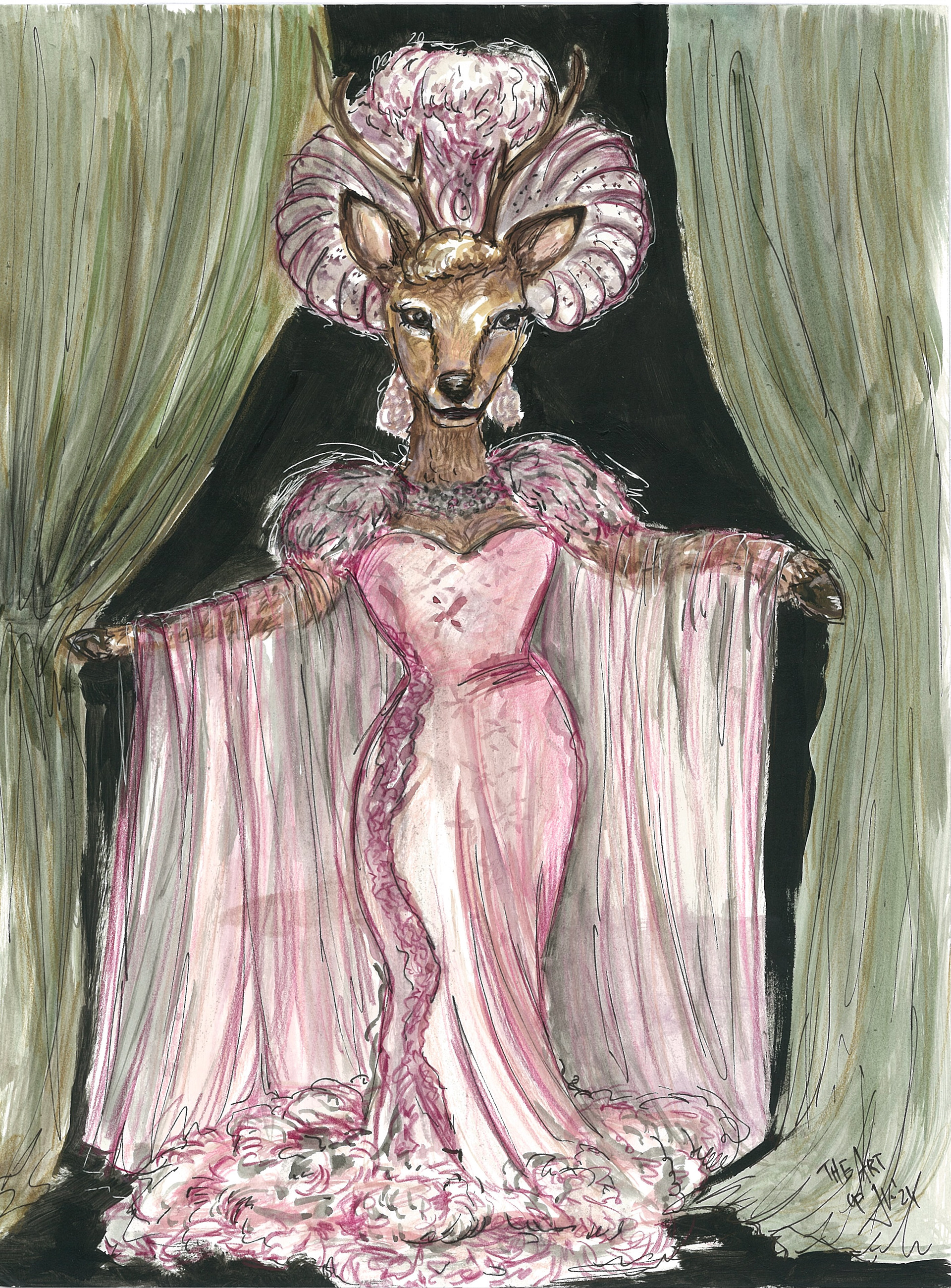 "Oh Mae Deer" 2024, 24x32cm