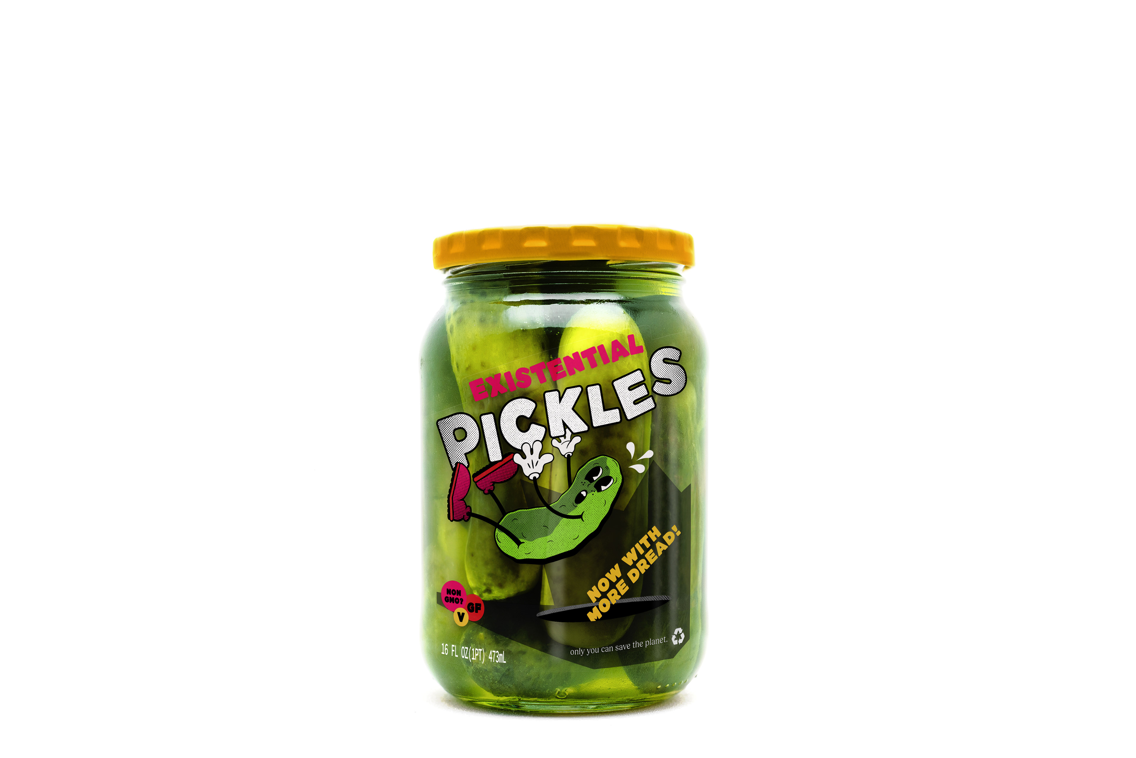 Digital rendering with replacement mock sticker, using AI to generate the missing jar contents after digitally removing the original label (2024)