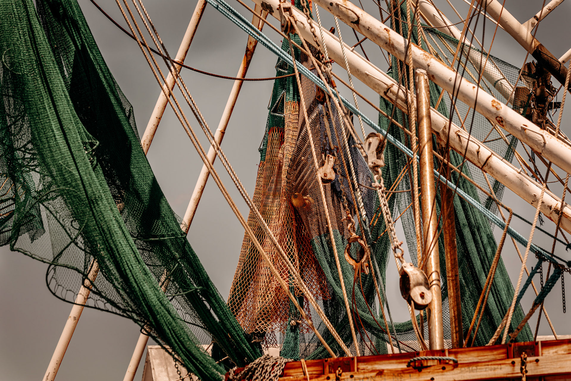 Fishing boats docked at Oriental, North Carolina USA