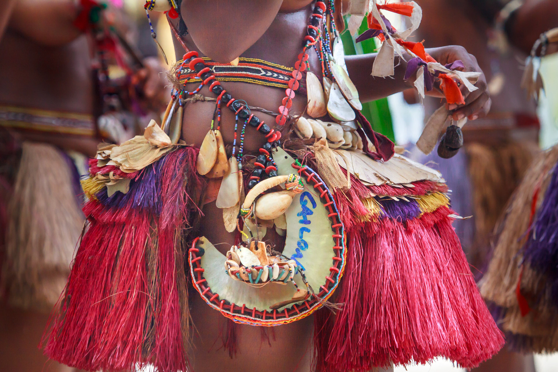 Welcome ceremony at Kitava Island, Trobriand Group, Papua New Guinea