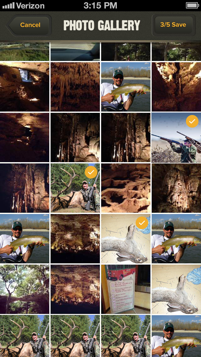 Choose photos from photo gallery