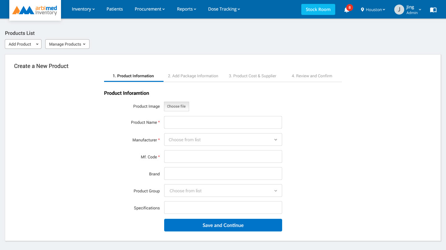 Create and add a new product manually