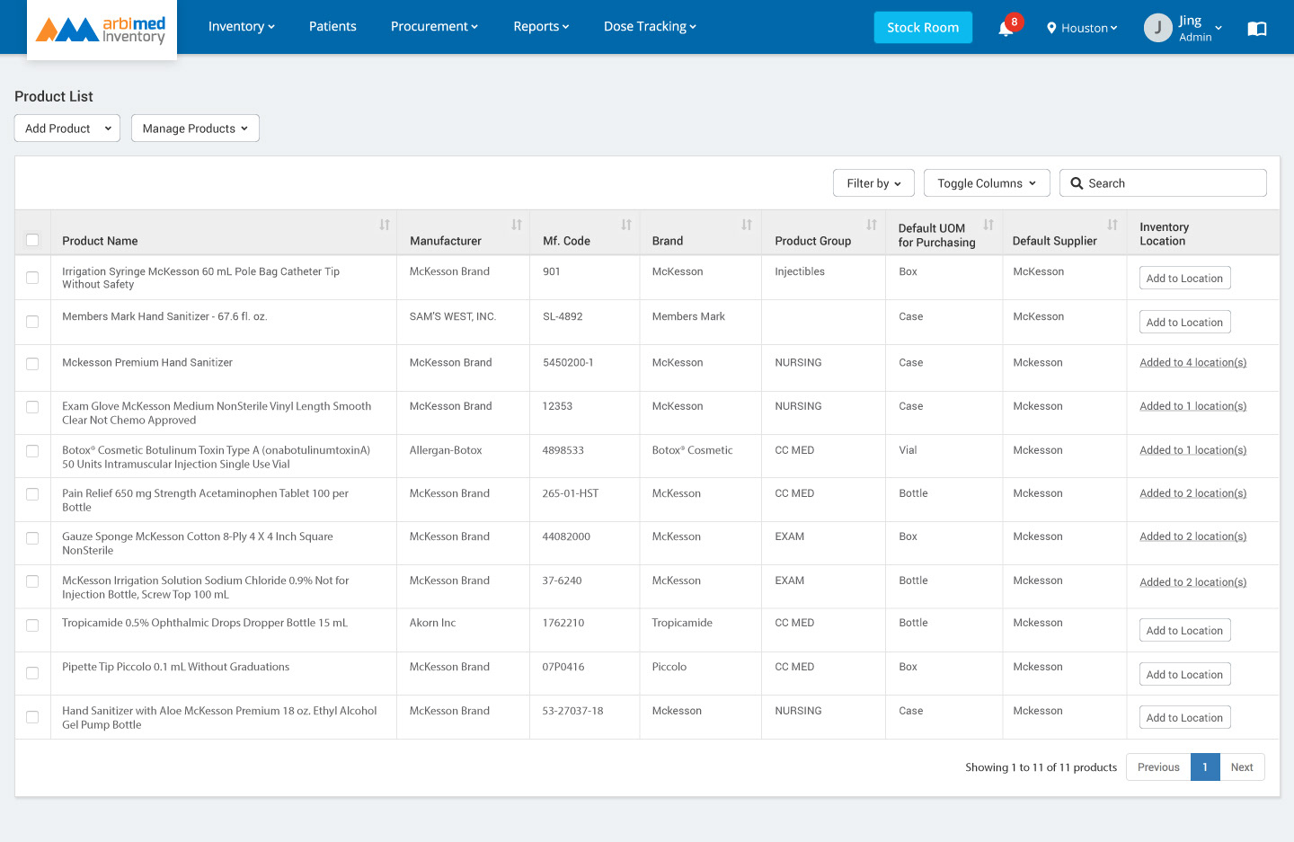 Product List