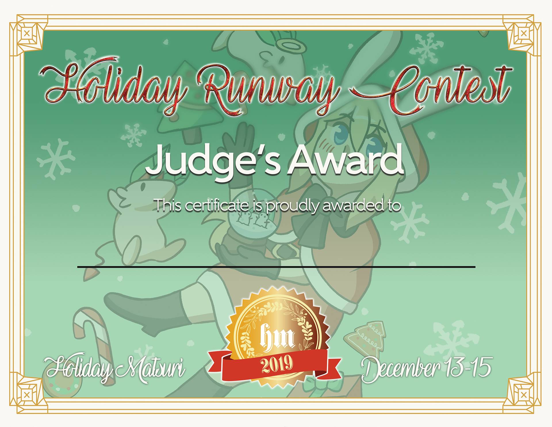 Awards printed for contestant winners