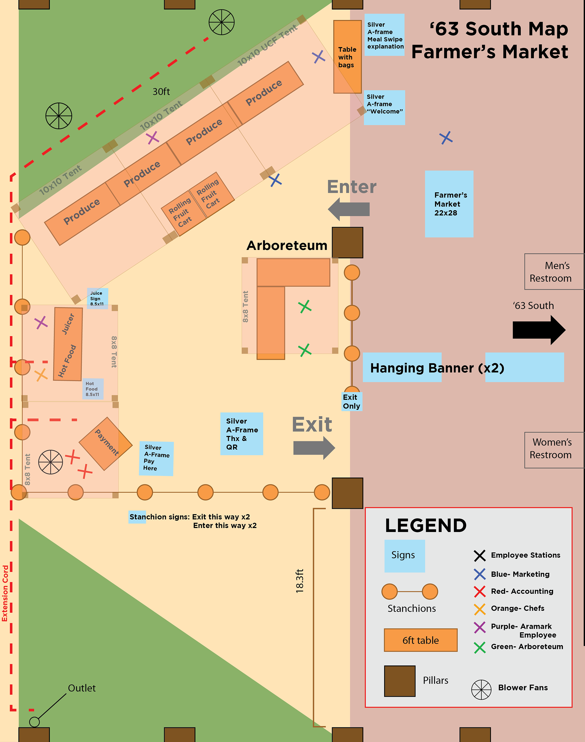 Map I created to organize set up with a large team of people