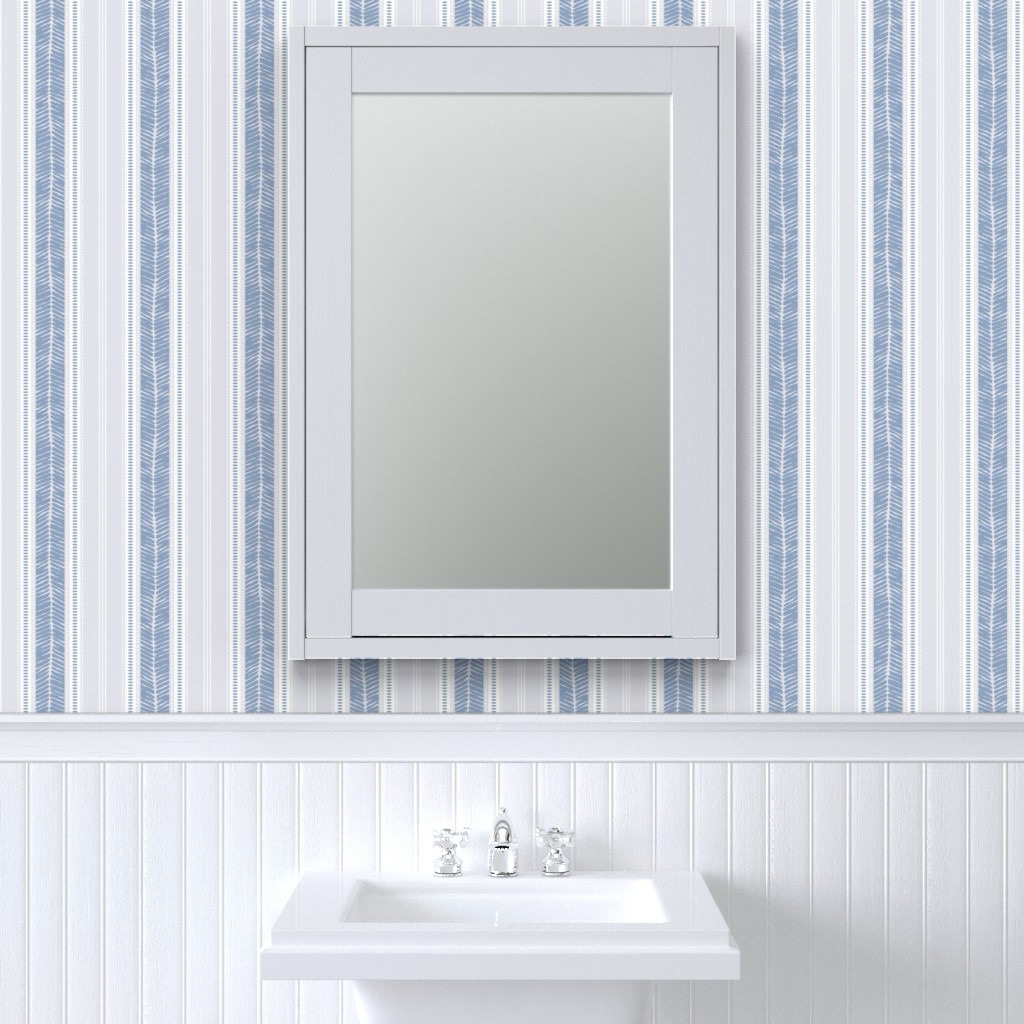 Wide Herringbone Stripe Wallpaper