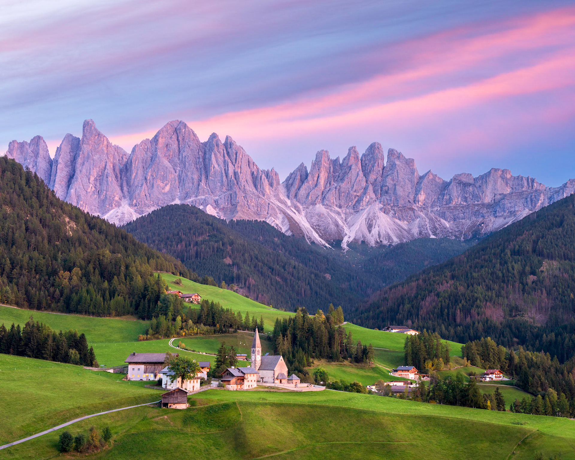 Val Di Funes After Sunset