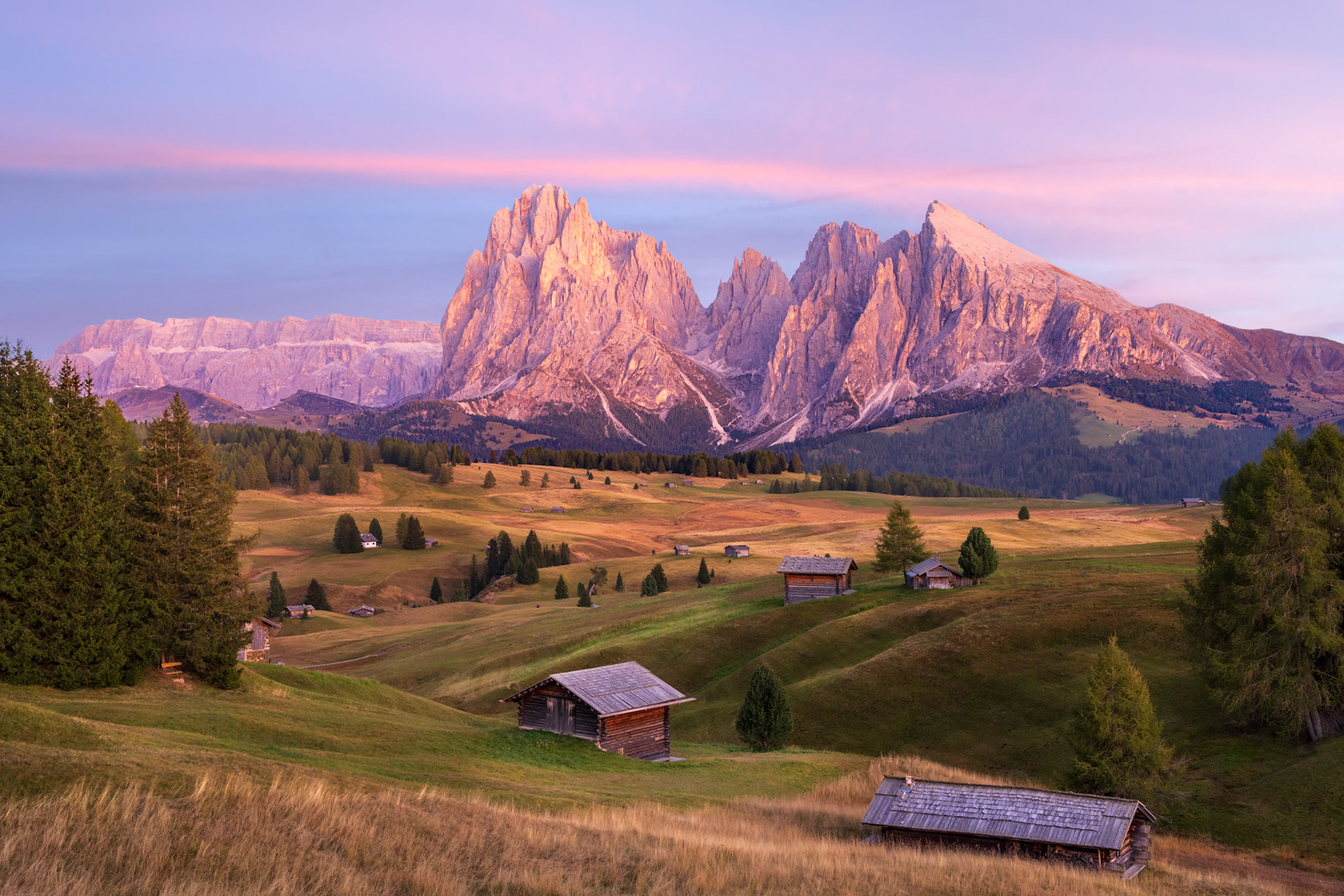 Alp di Suisi at Sunset