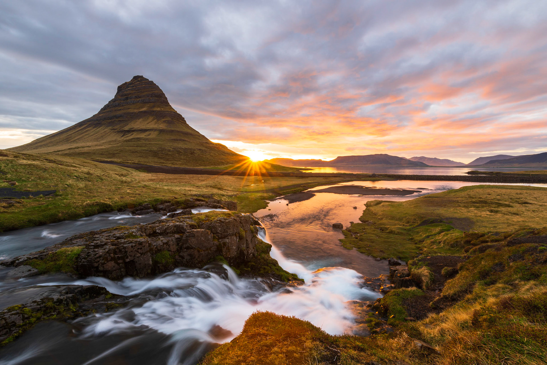 Kirkafoss &amp; Kirkafel at Sunrise