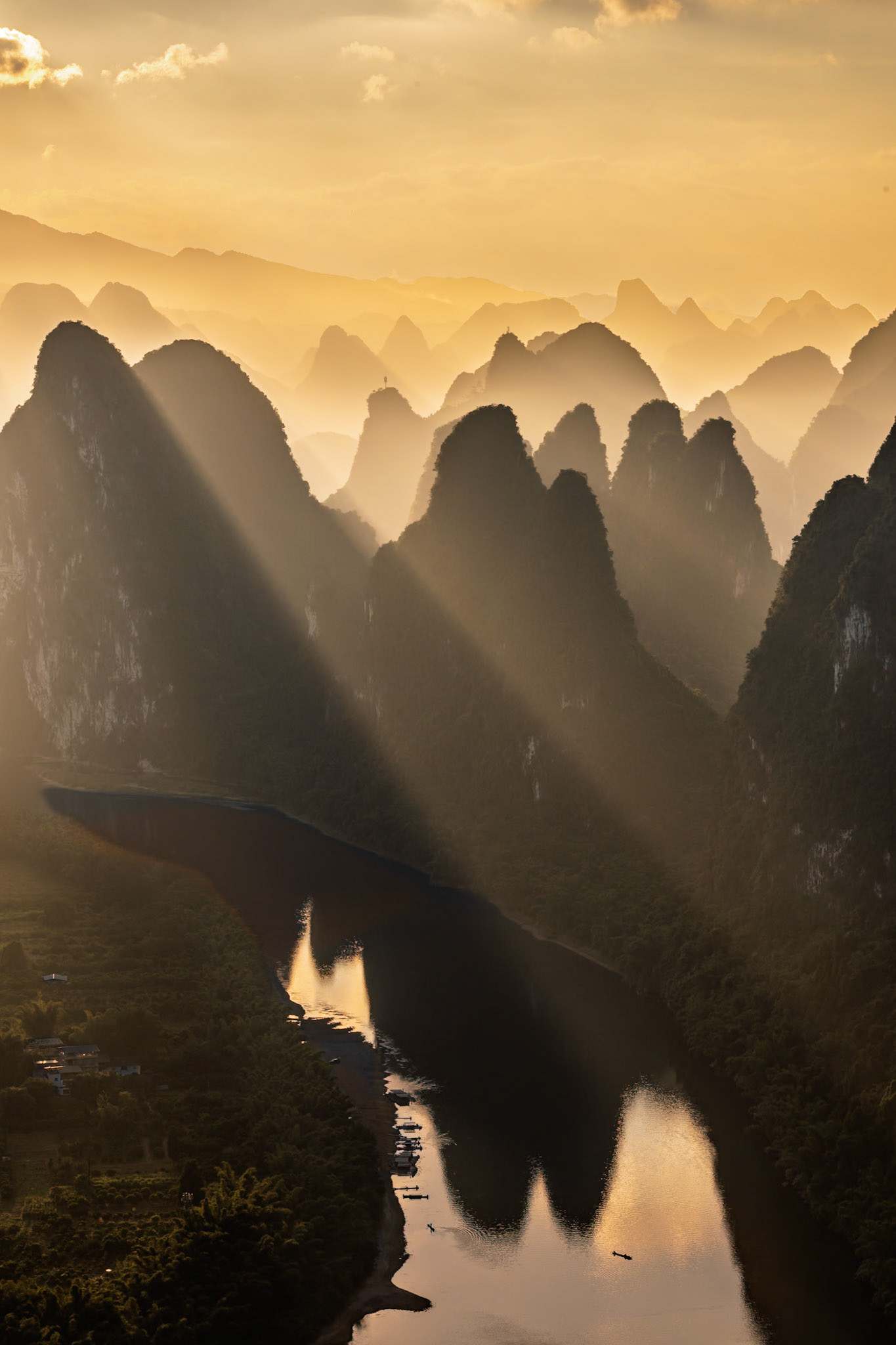 Sunrise Over Karst Peaks