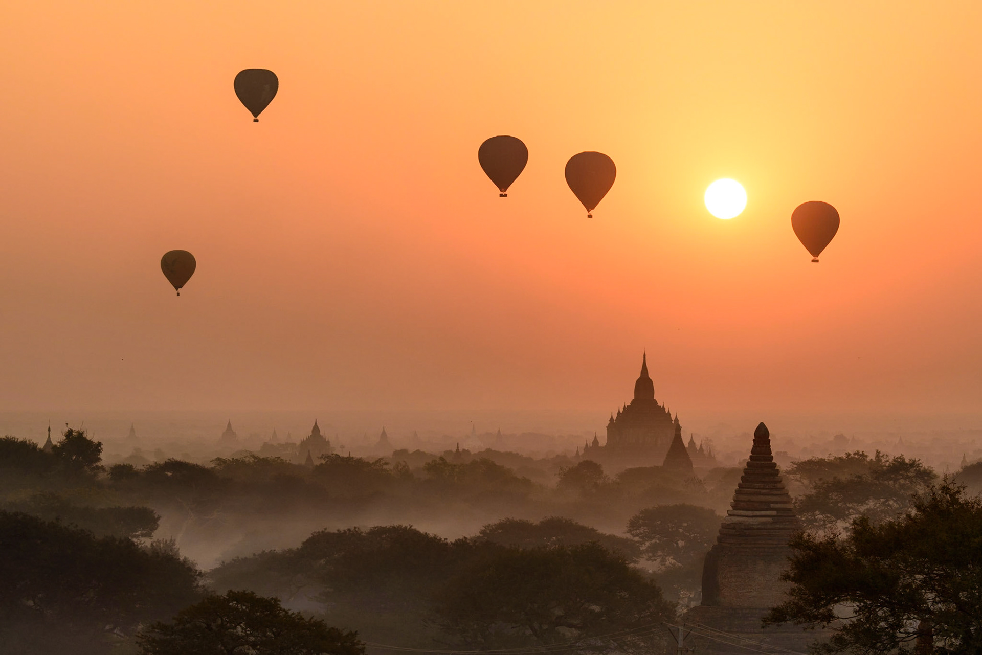 Balloons Over Bagan Temples
