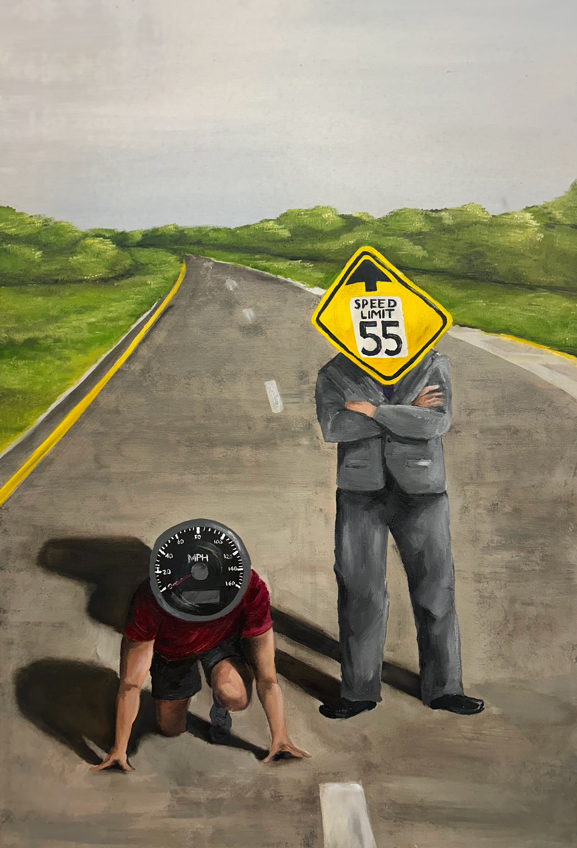 Your Time Starts Now, 2023, Oil on canvas, 24"x36"
