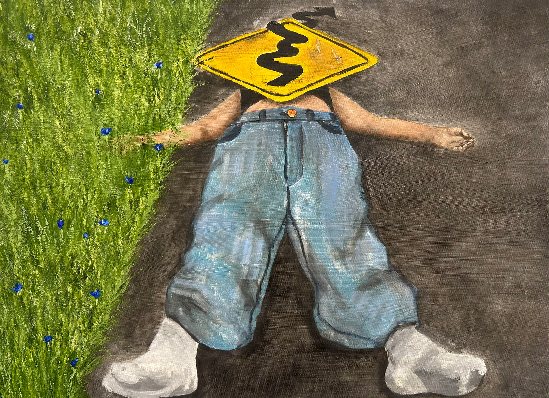 We've Been Down This Road Before, 2022, Oil on canvas, 24"x18"