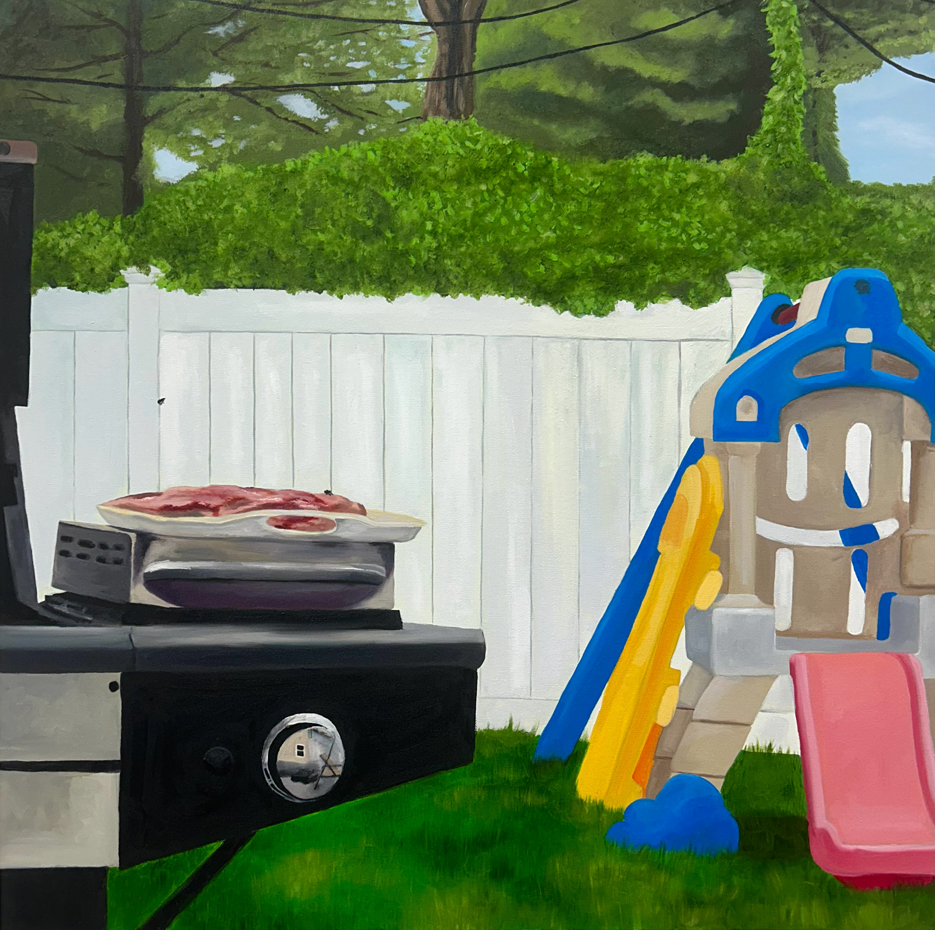 Backyard Barbecue, 2025, Oil on canvas, 36" x 36"