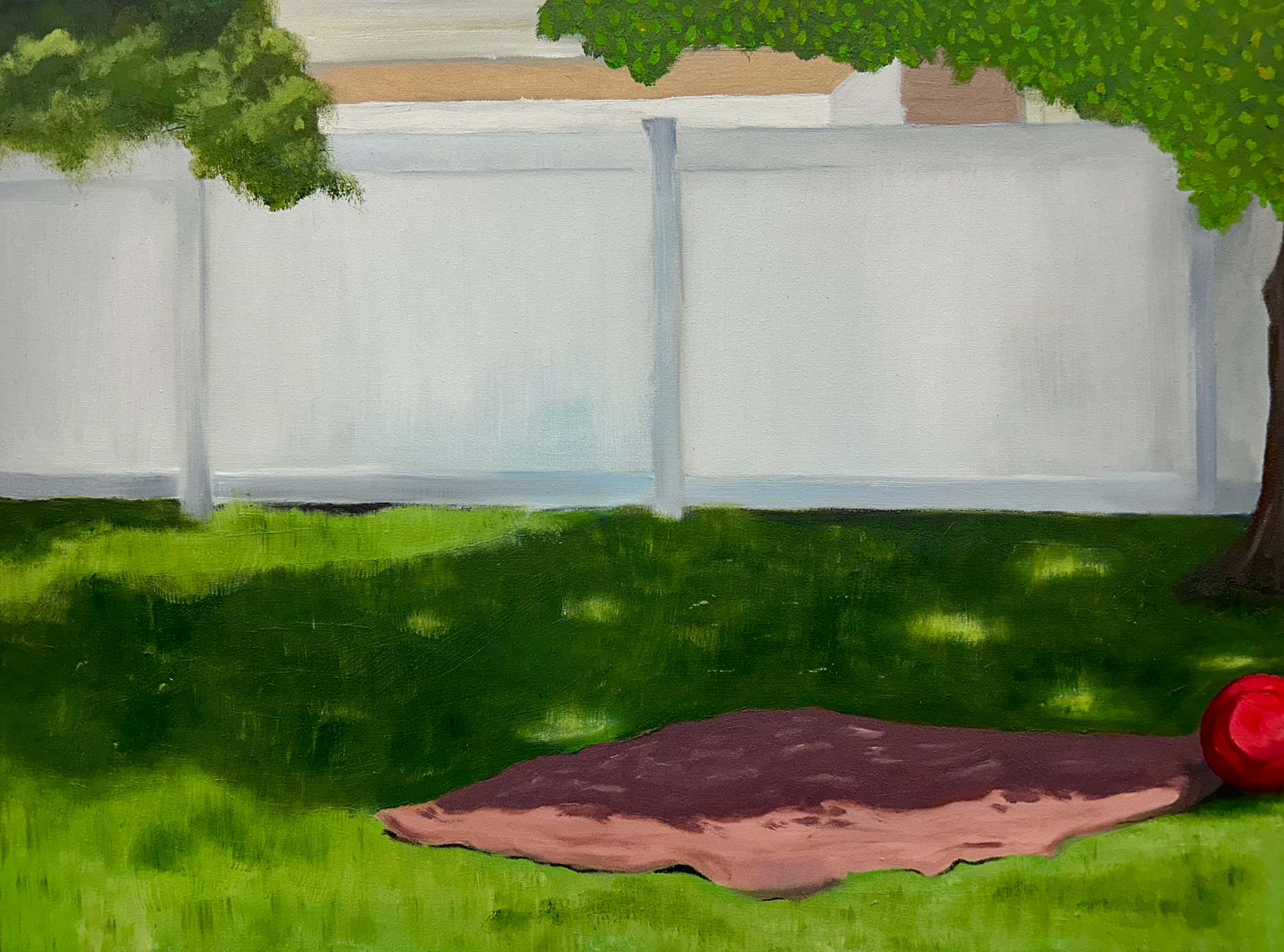 Under The Trees, 2024, Oil on canvas, 18" x 24"