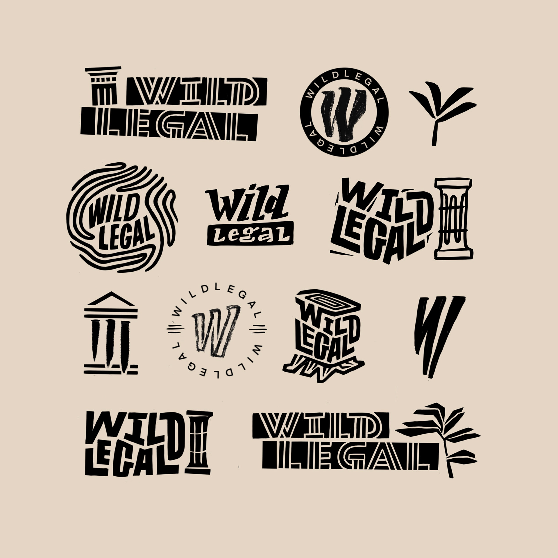 Recherches Logotypes pour Wild Legal - Association qui a pour objet de développer, par la formation, l’étude, la promotion et la mise en oeuvre d’une Jurisprudence de la Terre