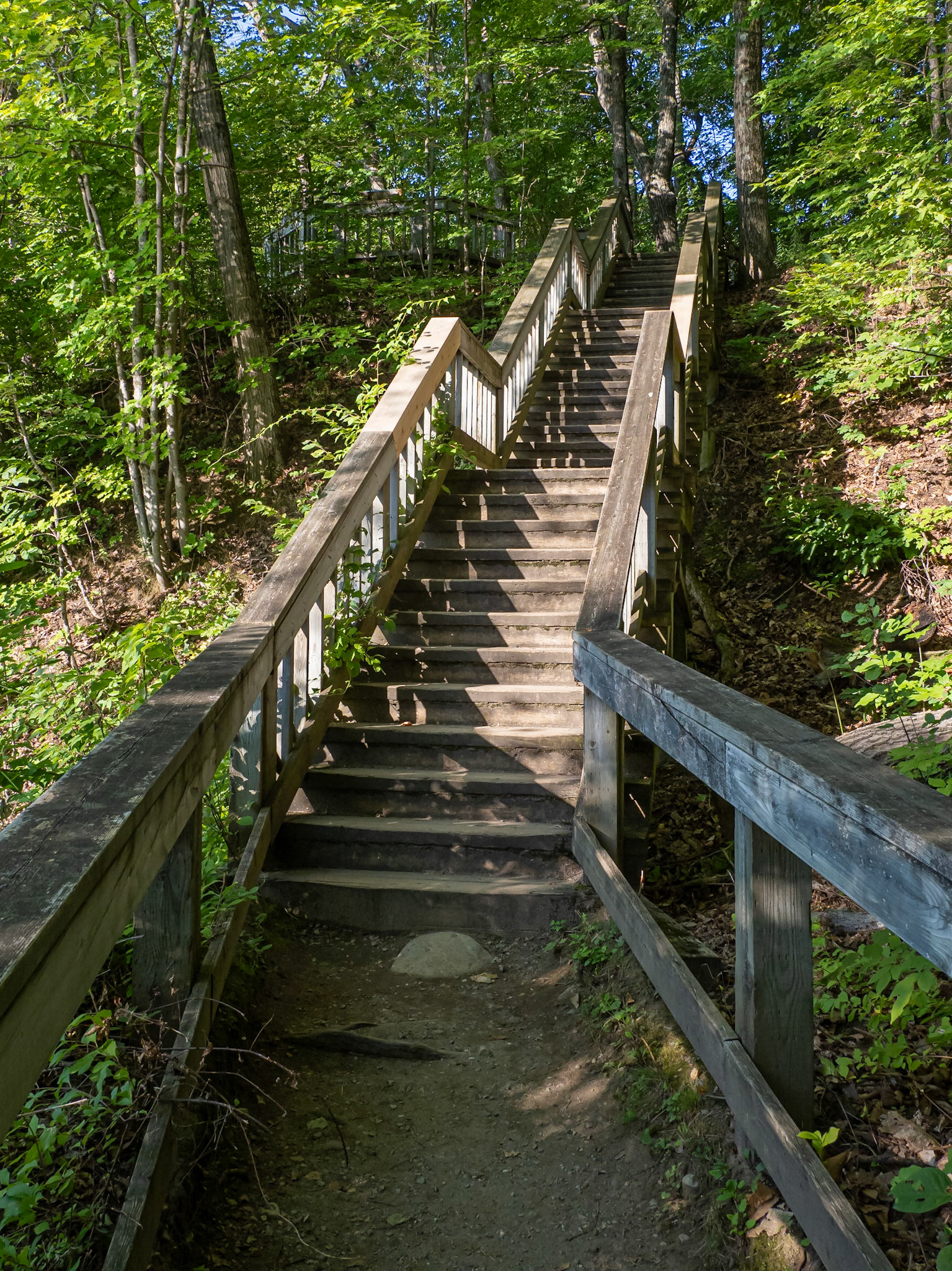 Railed stairways