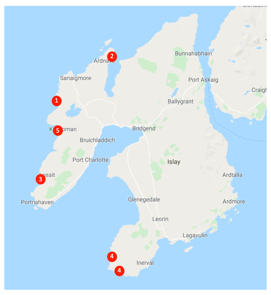 Niall Anderson Photography Islay top Photography Locations map five