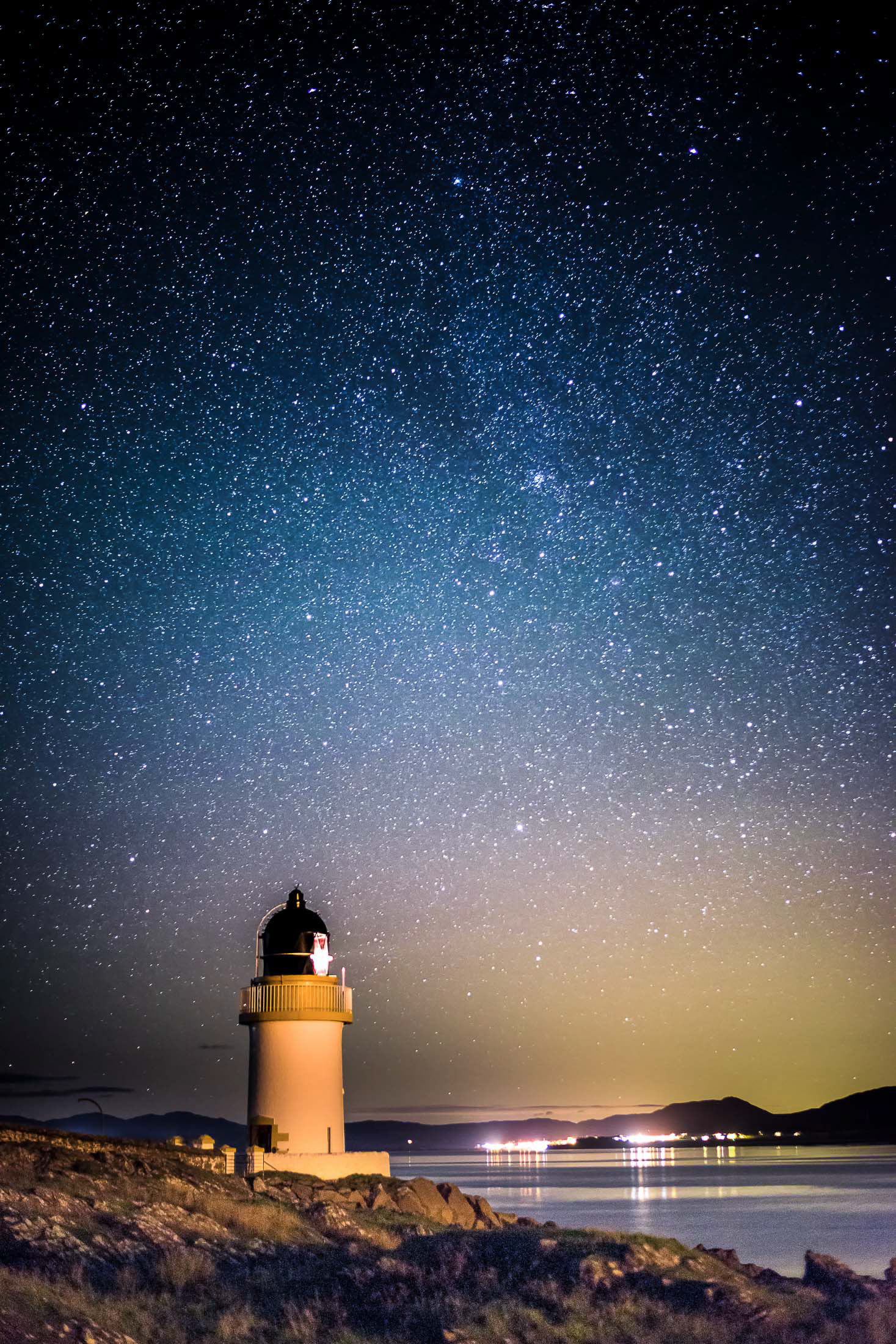 Islay photo landscape photography Port Charlotte lighthouse Stars