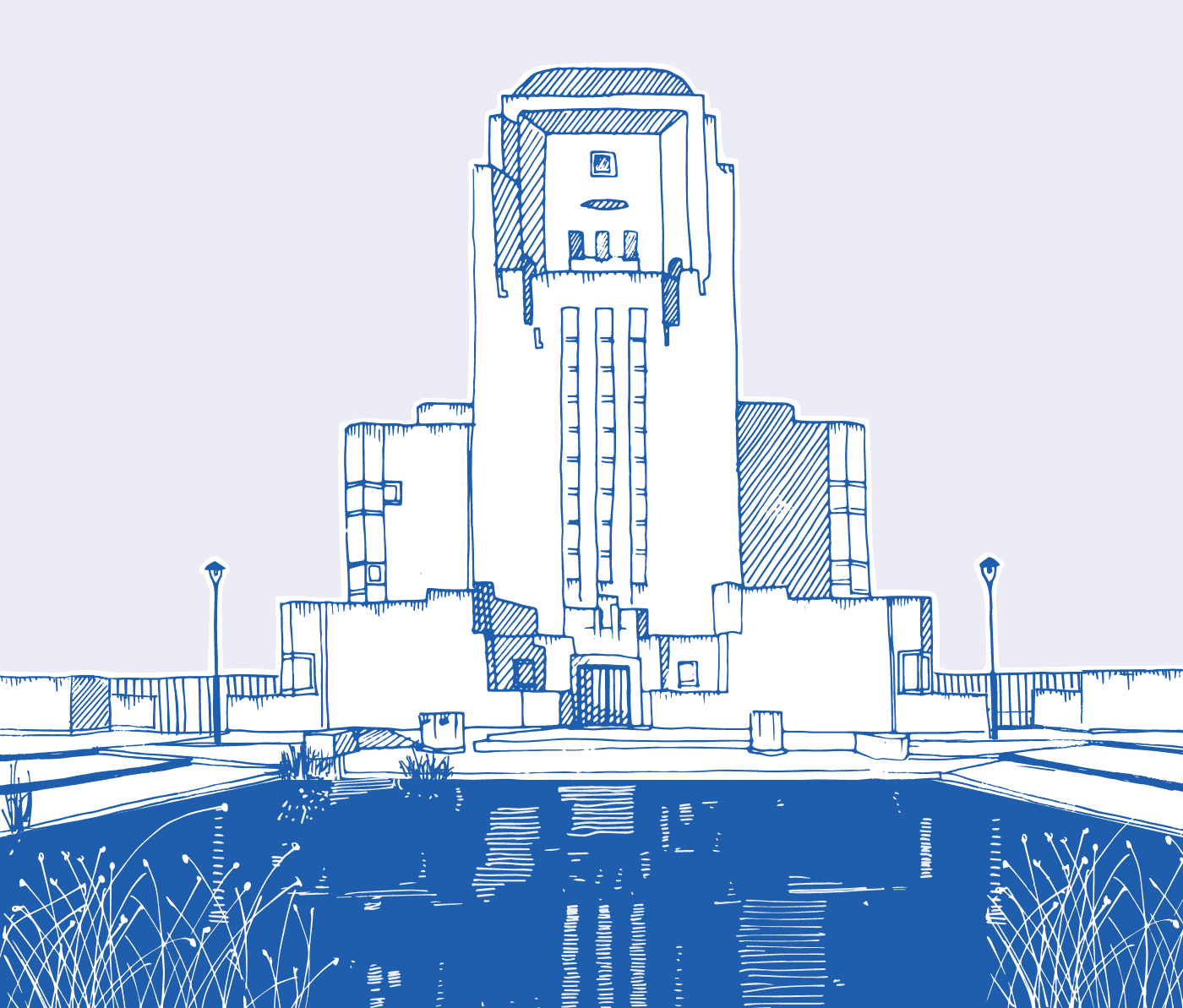 Illustratie - Vrienden op de Fiets - fineliner - architectuur