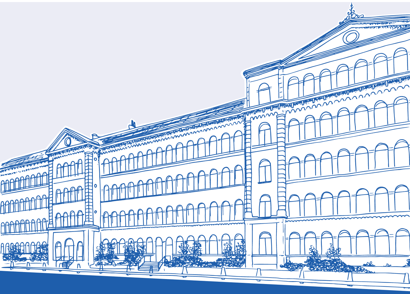 Illustratie - Vrienden op de Fiets - fineliner - architectuur