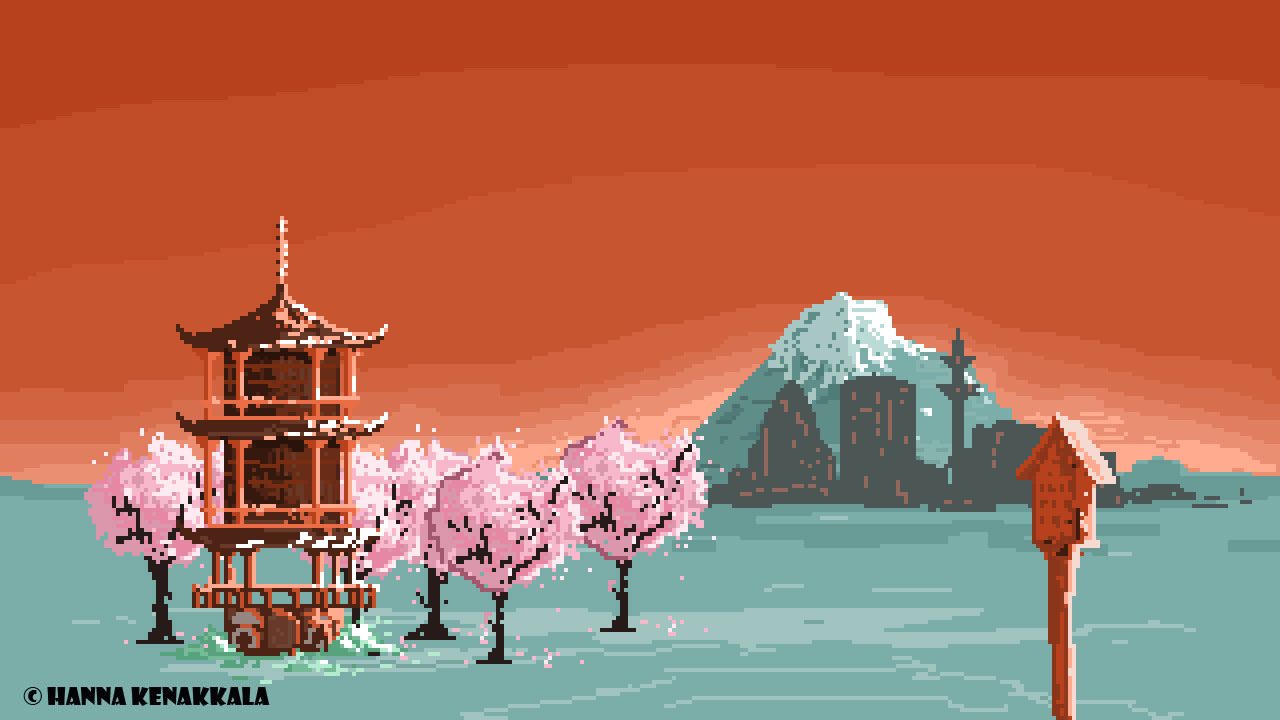 Pixel graphics game background