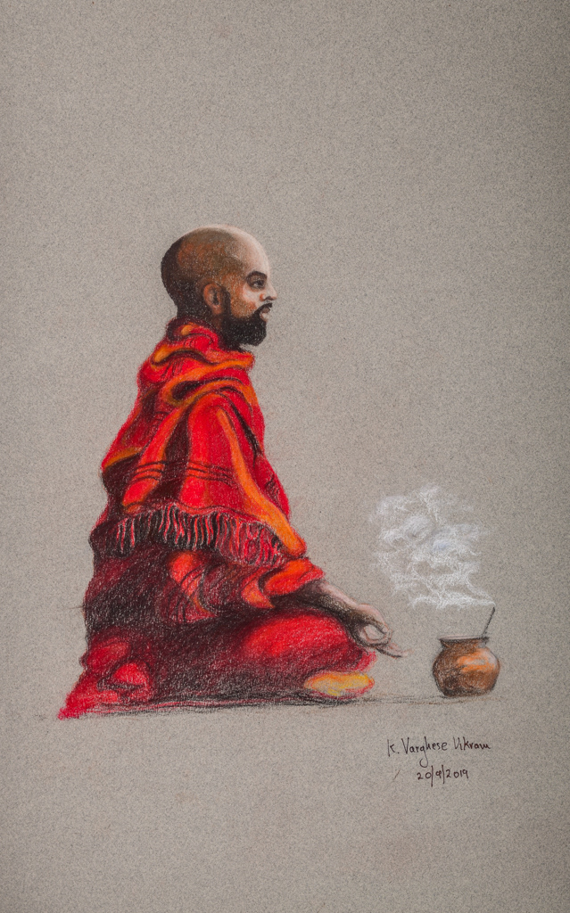 Artwork #KV-41 | Title: Divine Peace | Dimension: 14 x 21 1/2 inches | Medium: Pastels