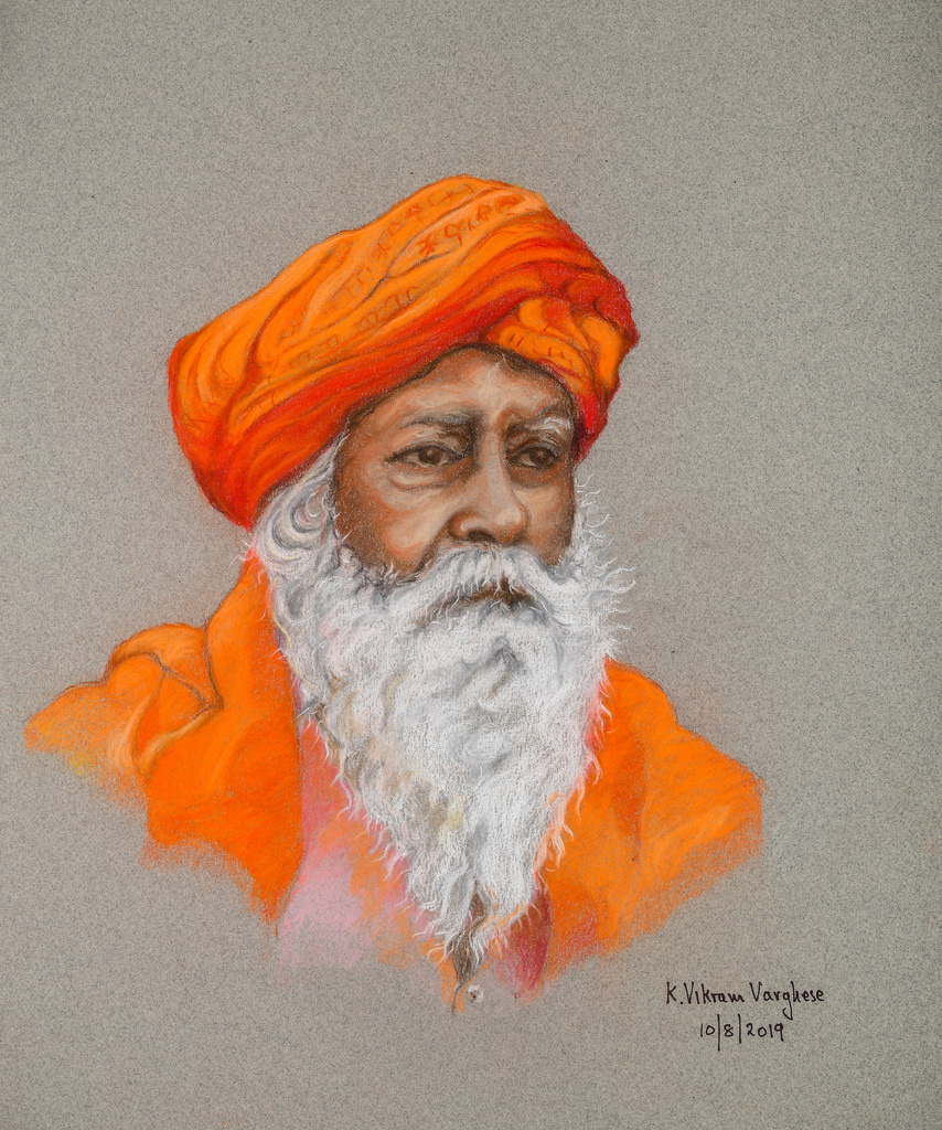 Artwork #KV-48 | Title: Fakir, Varanasi | Dimension: 14 1/2 X 17 1/ 2 inches | Medium: Pastels