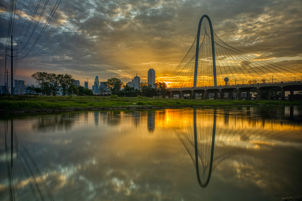 Sunrise at Margaret Hunt Hill Bridge Dallas