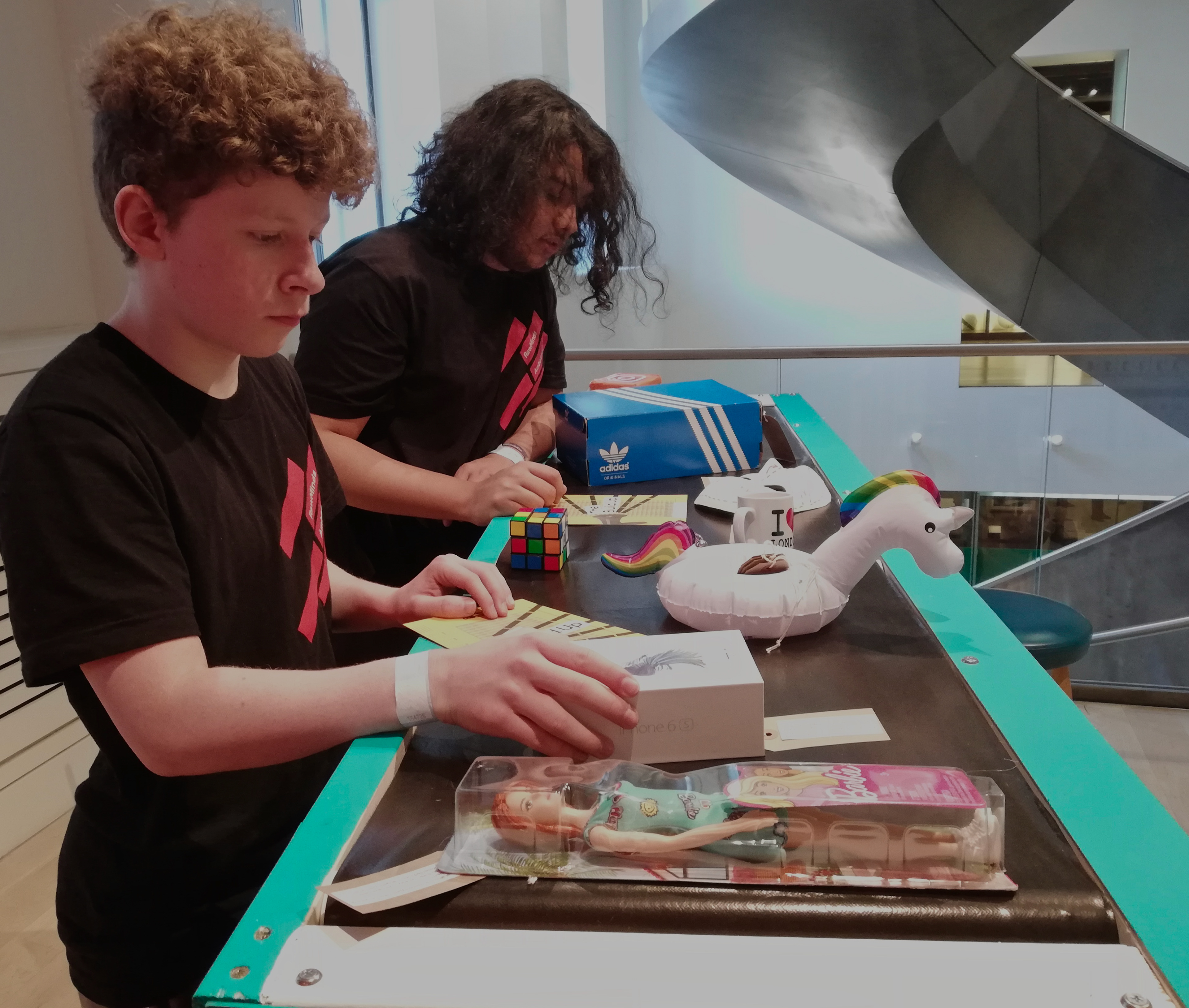 "Sell Your Soul" Installation: The Conveyor Belt, objects and ambassadors.