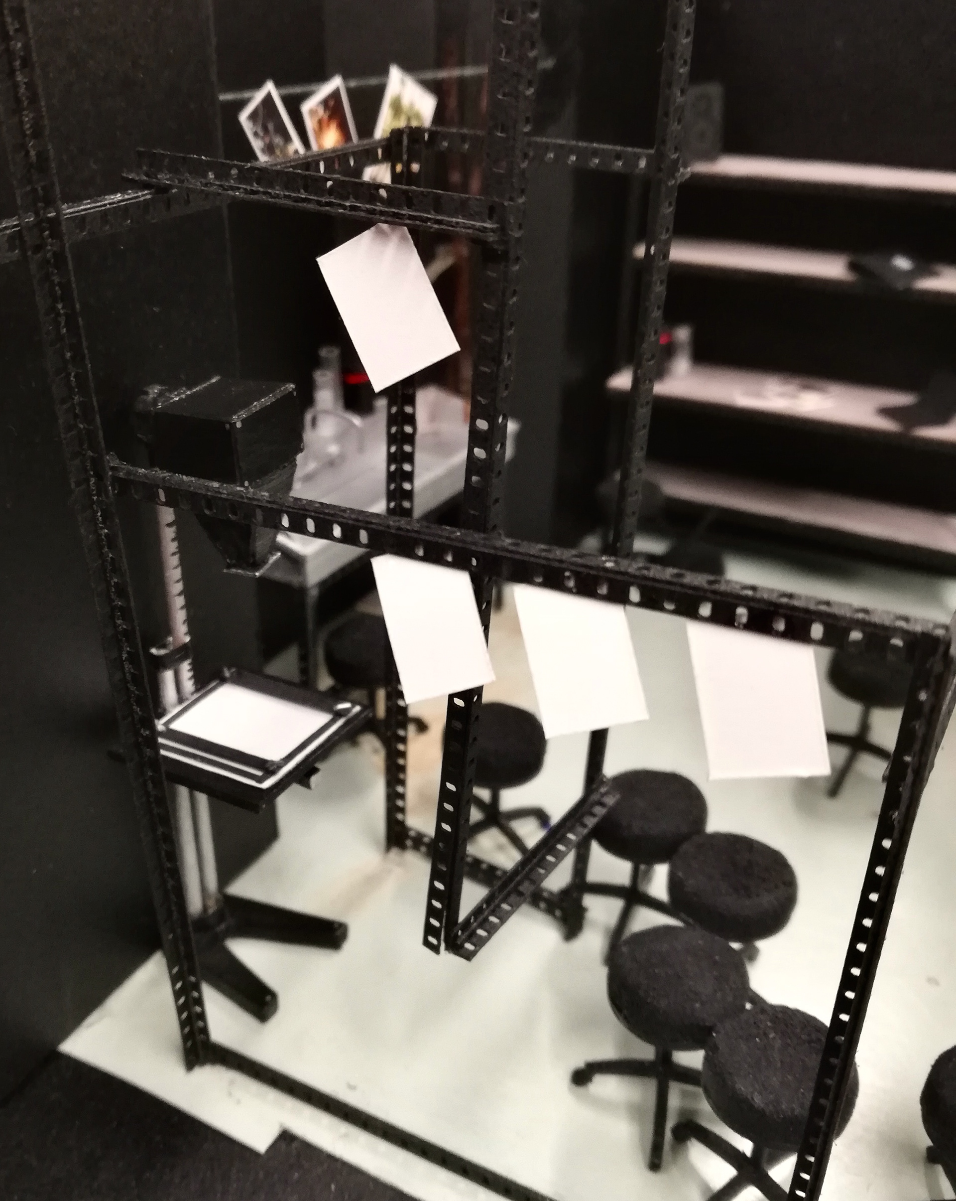 The enlarger and darkroom sink