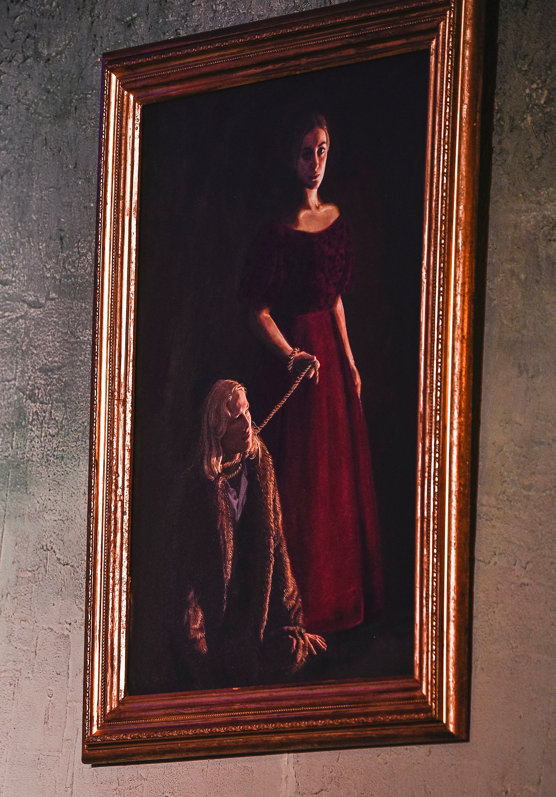 Portrait for the play 'The Moors' at The Richard Burton Theatre RWCMD. Photo print and acrylic on canvas.Photo: Kirsten McTernan