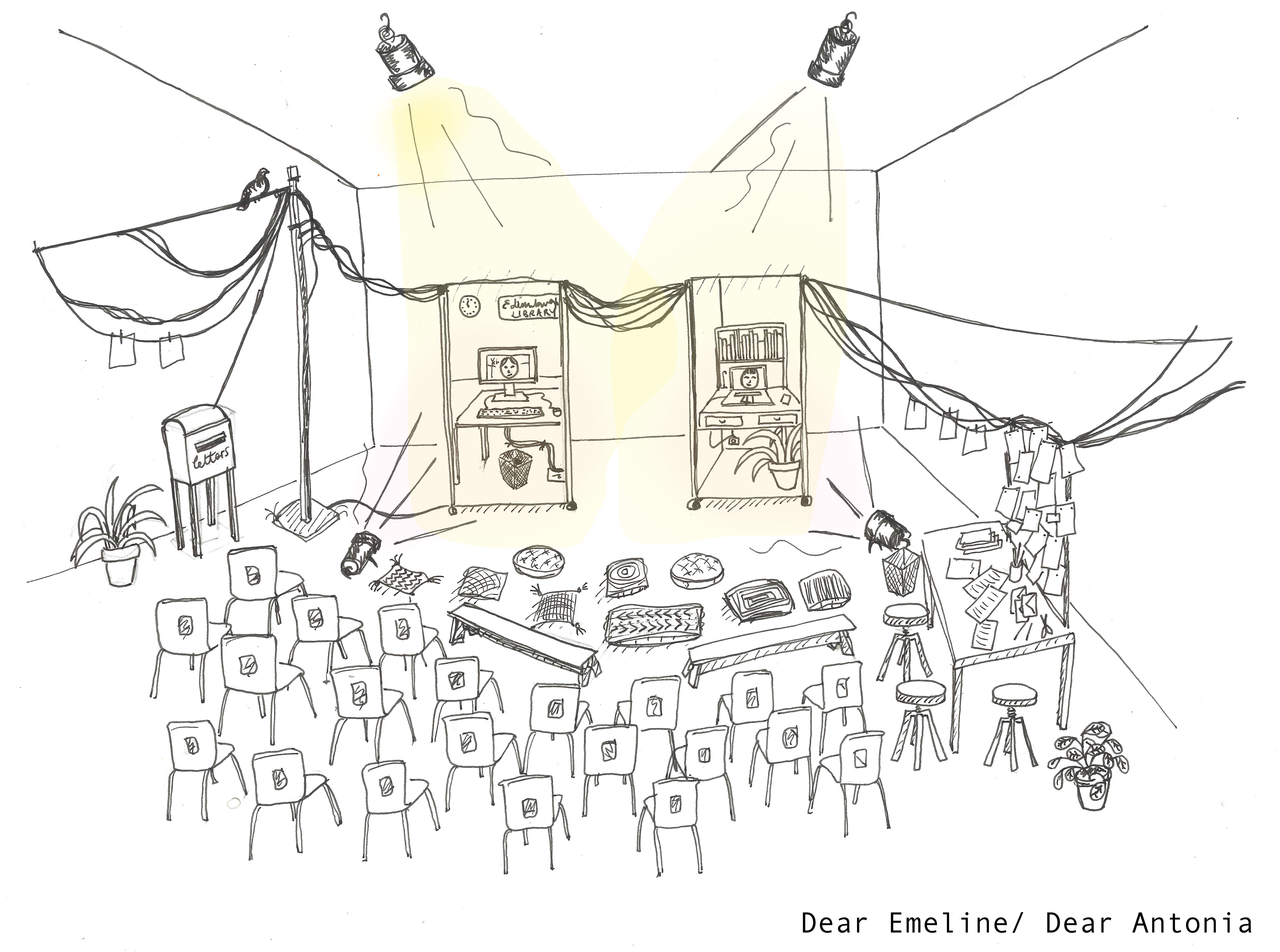Proposal drawing for a future performance at Hidden Door Festival (Edinburgh 2020) 