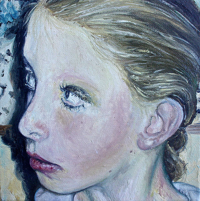 'Vanitas 1', oil on canvas, 7.8 x 7.6 in, 2013.