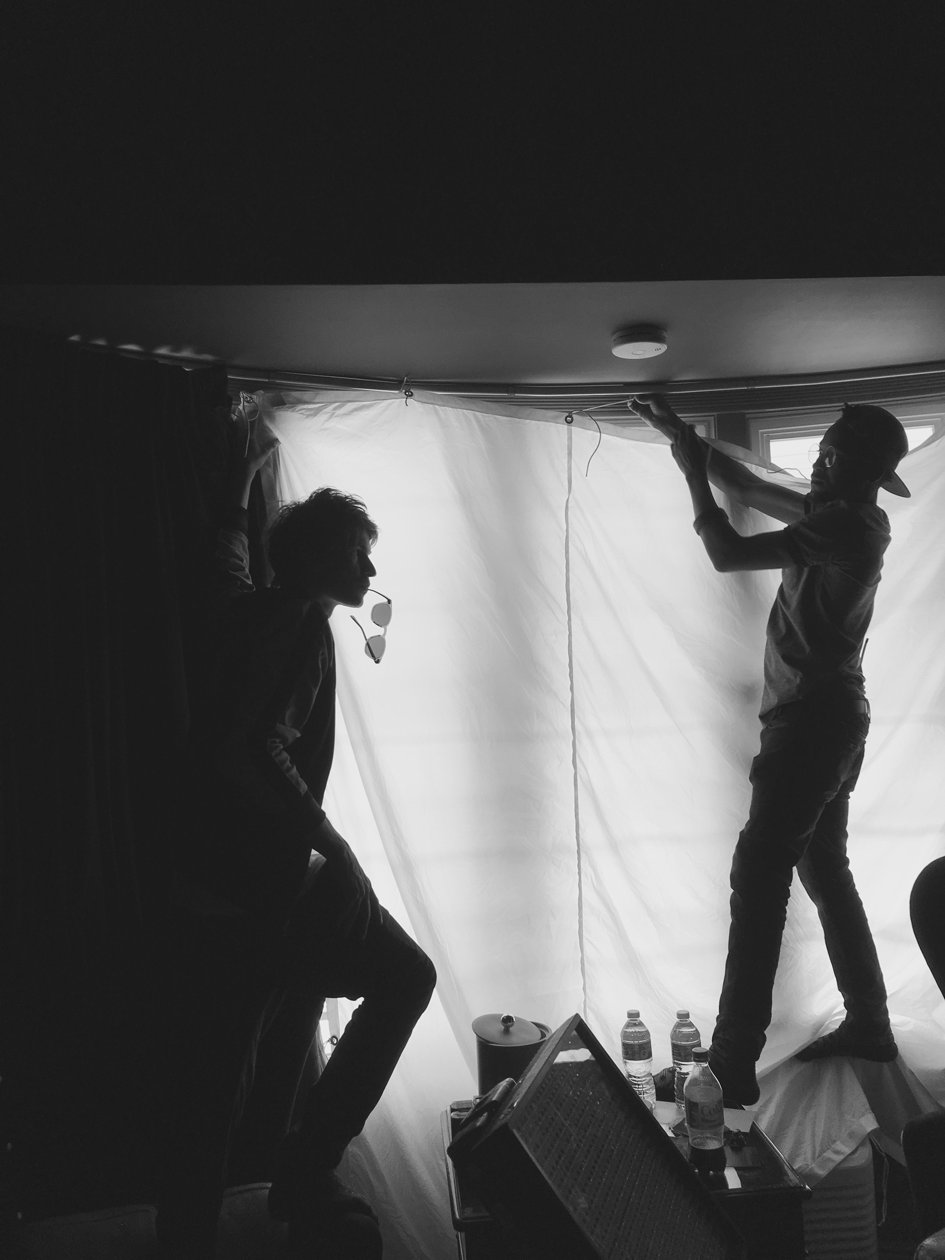 Montana and Pierre softening the window light