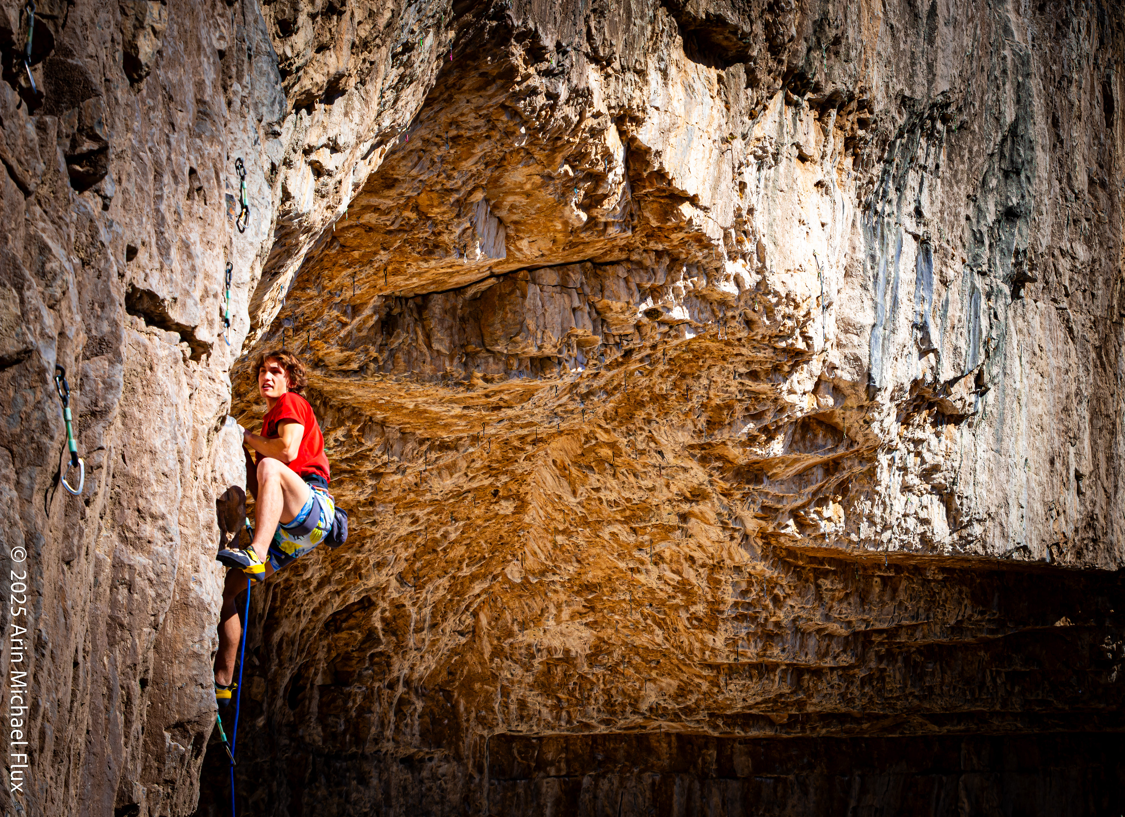 Joey Latina warming up at Clear Light Cave