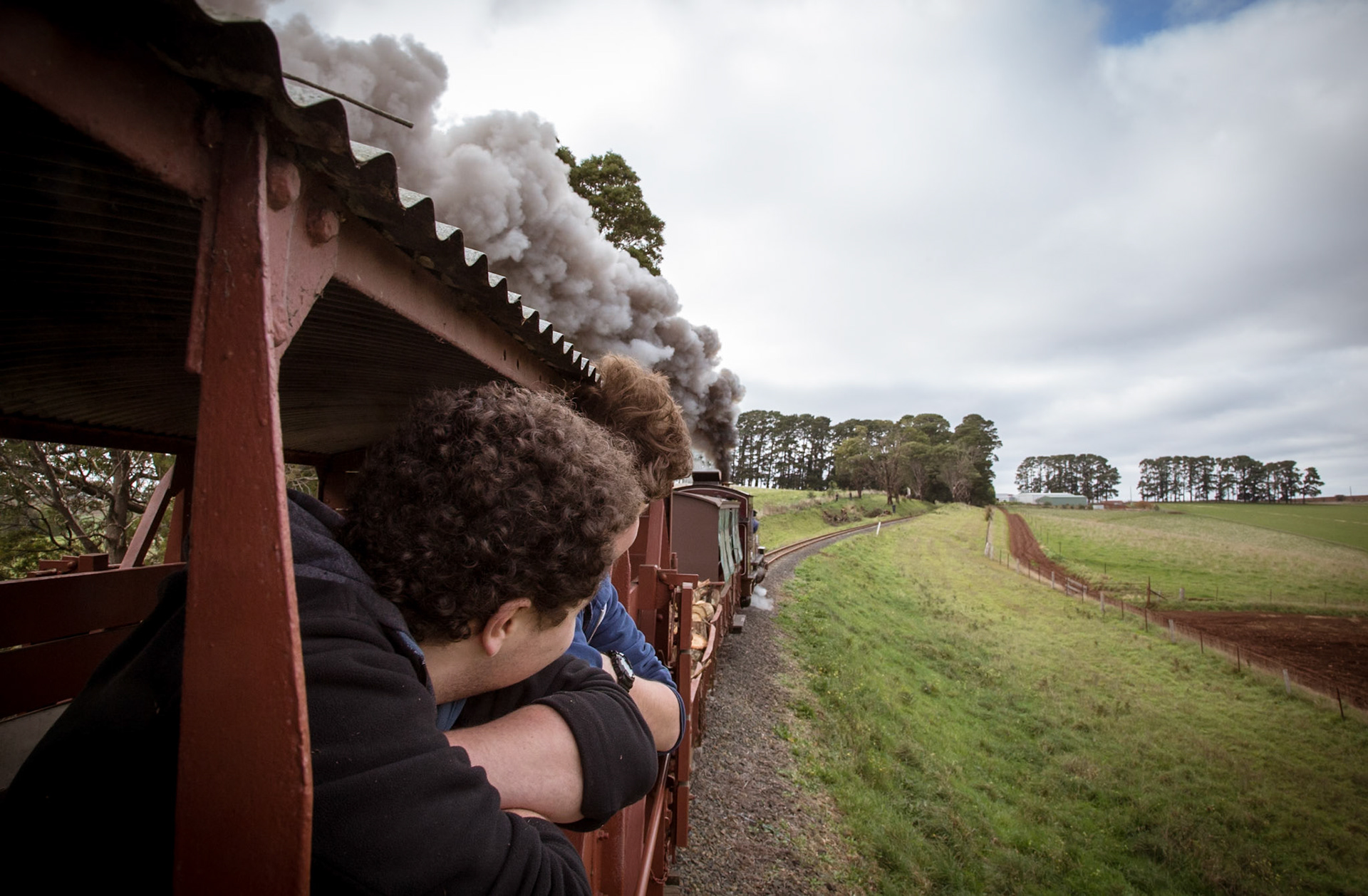 12A storms up Fielder bank with a wood collection train to Gembrook.