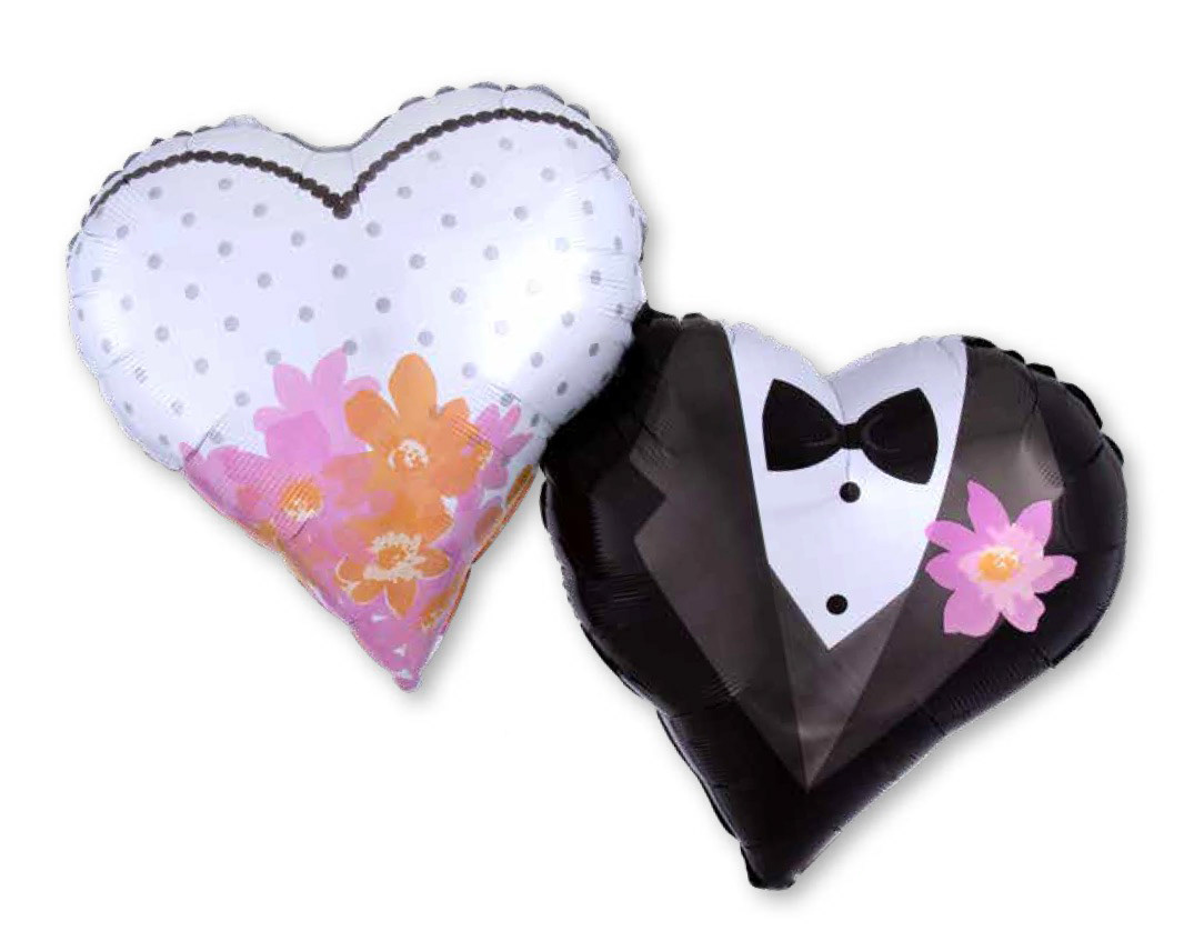 Bride and Groom Hearts Balloon
