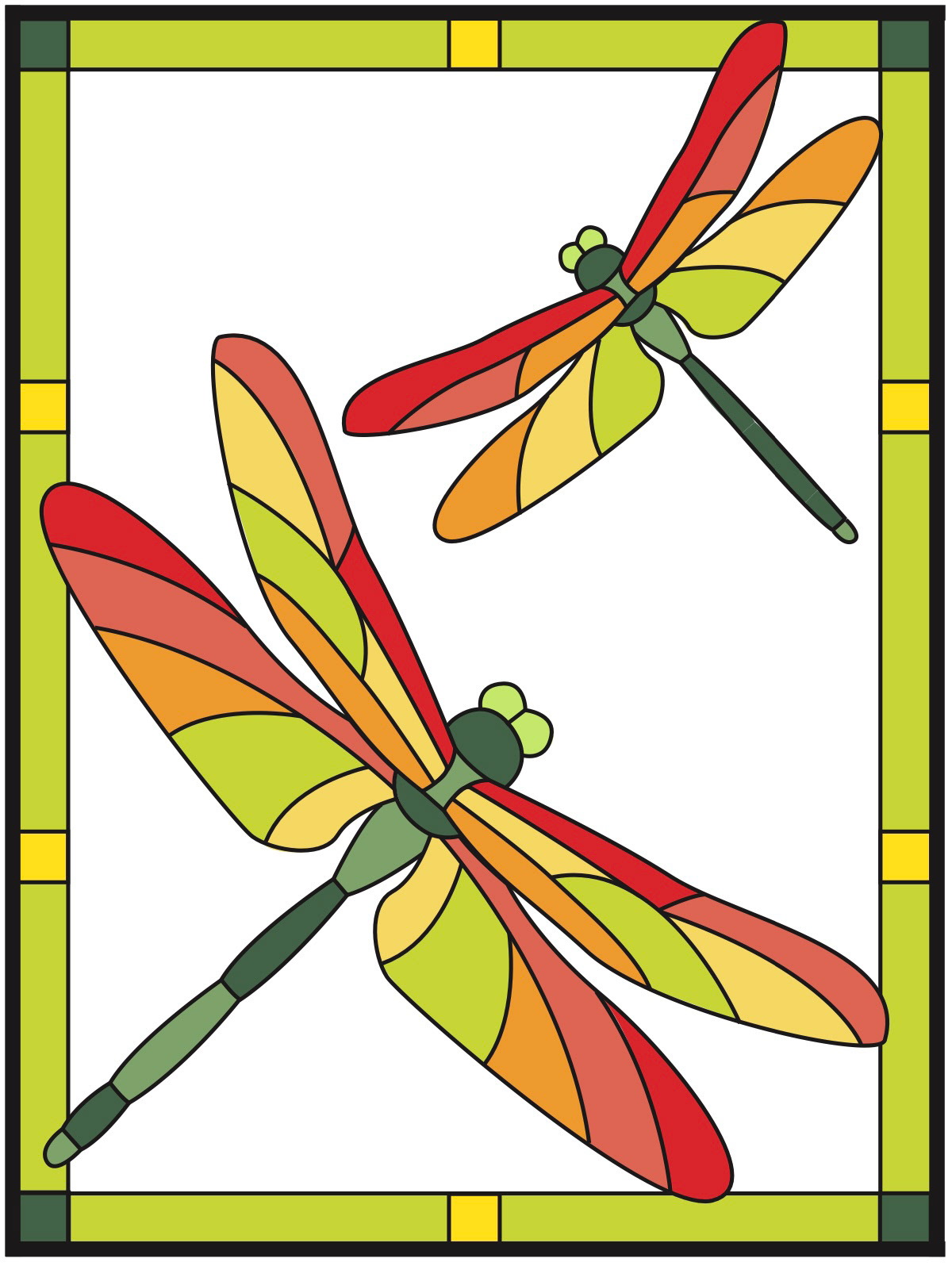 Layout Design for Dragonfly Stained Glass
