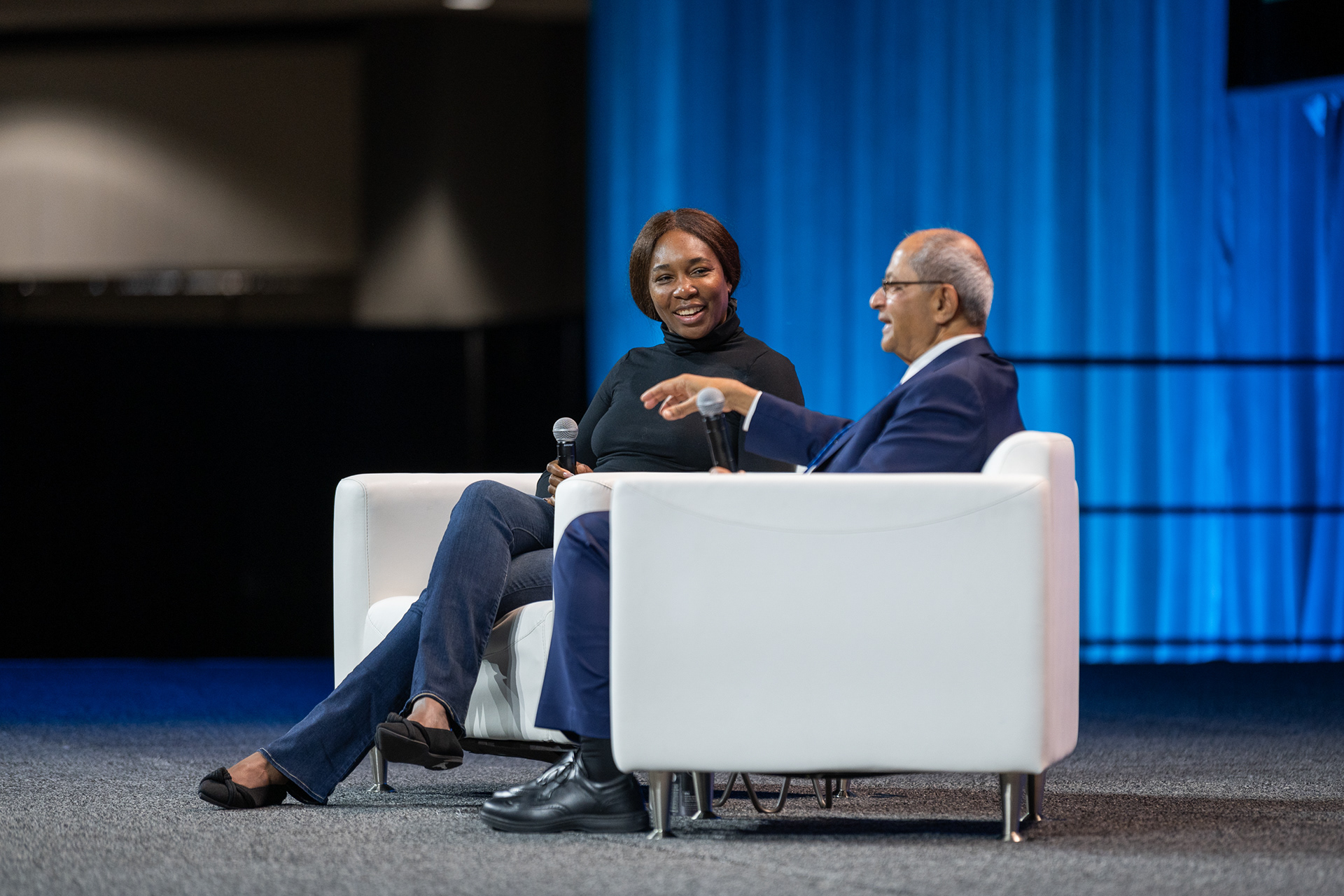 Venus Williams speaking at a mental health event