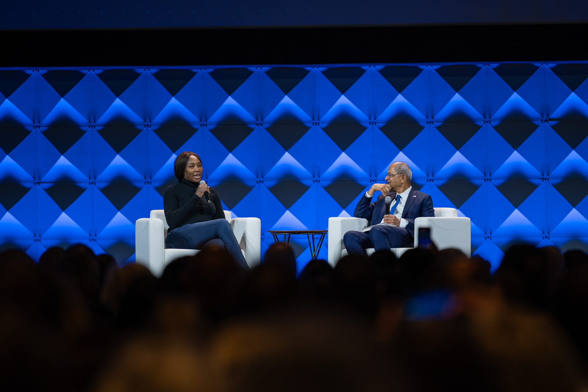 Venus Williams speaking at a mental health event