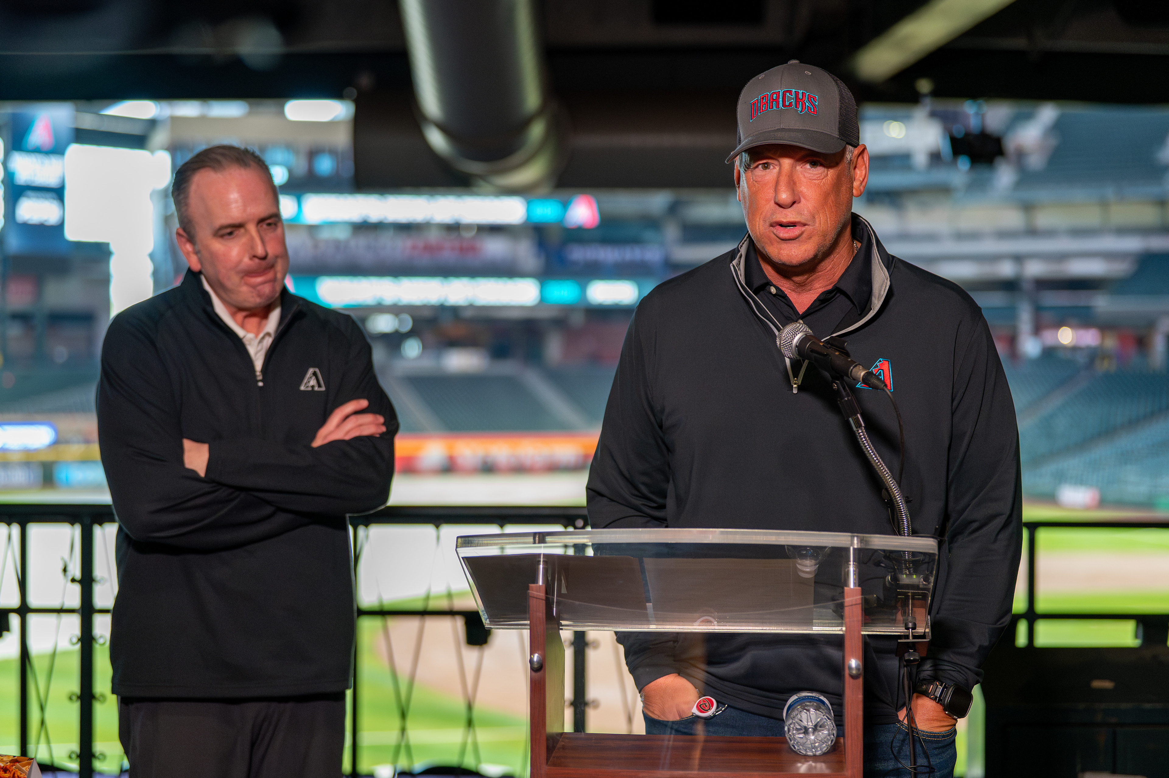 Diamondback CEO Derrick Hall and MLB Hall of Famer Luis Gonzalez "Gonzo"